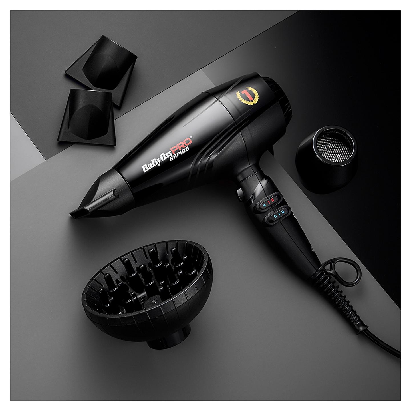 Tharëse për Flokë BaBylissPRO Rapido Ferrari BAB7000IE, 2200W, Motor Digjital EDM, Jonizim, 6 Nivele Shpejtësie dhe Temperature, 399g – Zezë - 4