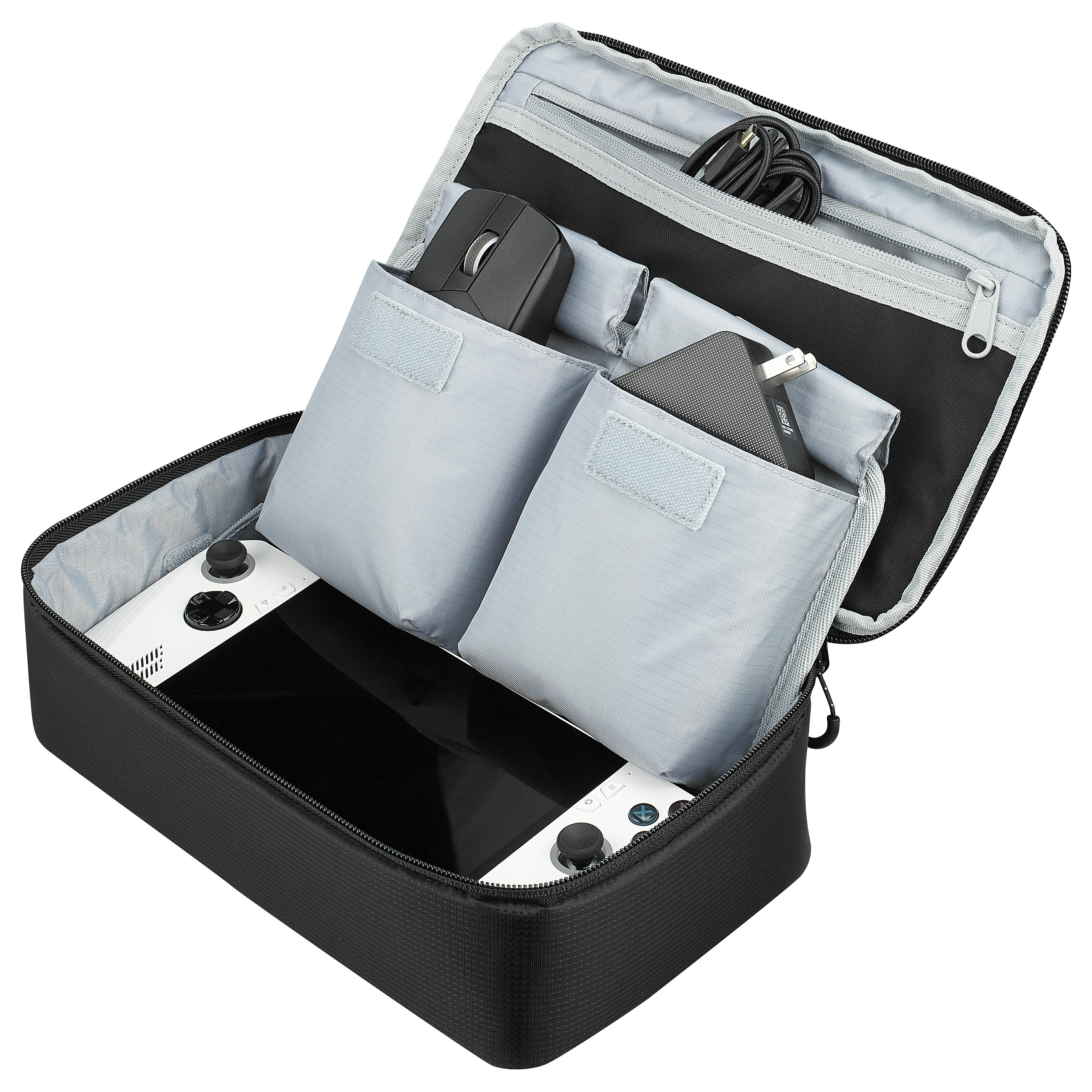 Çantë ASUS ROG Archer Tech Pouch BC1003 / Tech Pouch / 28 × 17 × 9 cm / 200D Nylon / Water-Repellent / Cable Organizer / 2 Velcro Dividers - Zezë - 4