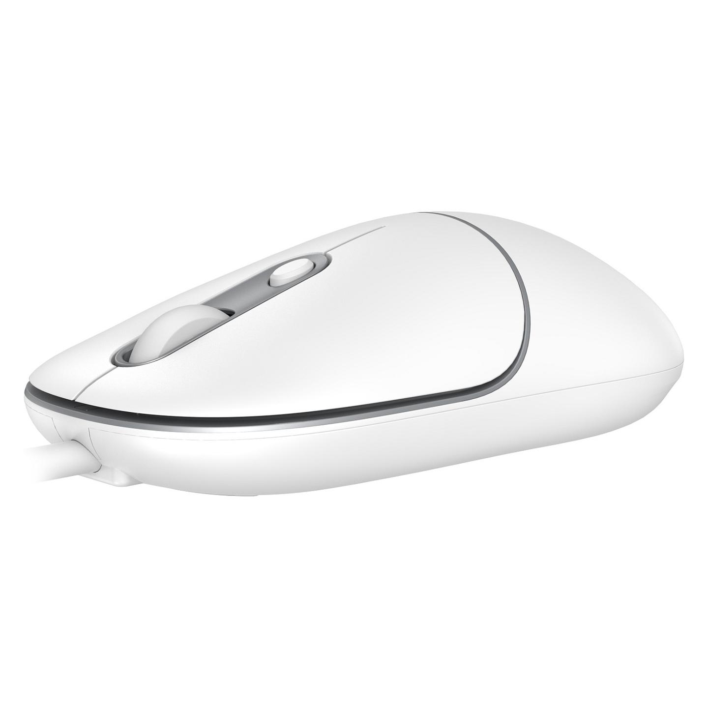 Maus me kabllo Conceptronic REGAS02W, USB-C, Optik, 800–2400 DPI, 4 Butona, Klikime të Heshtura, 1.5 m – Bardhë - 5