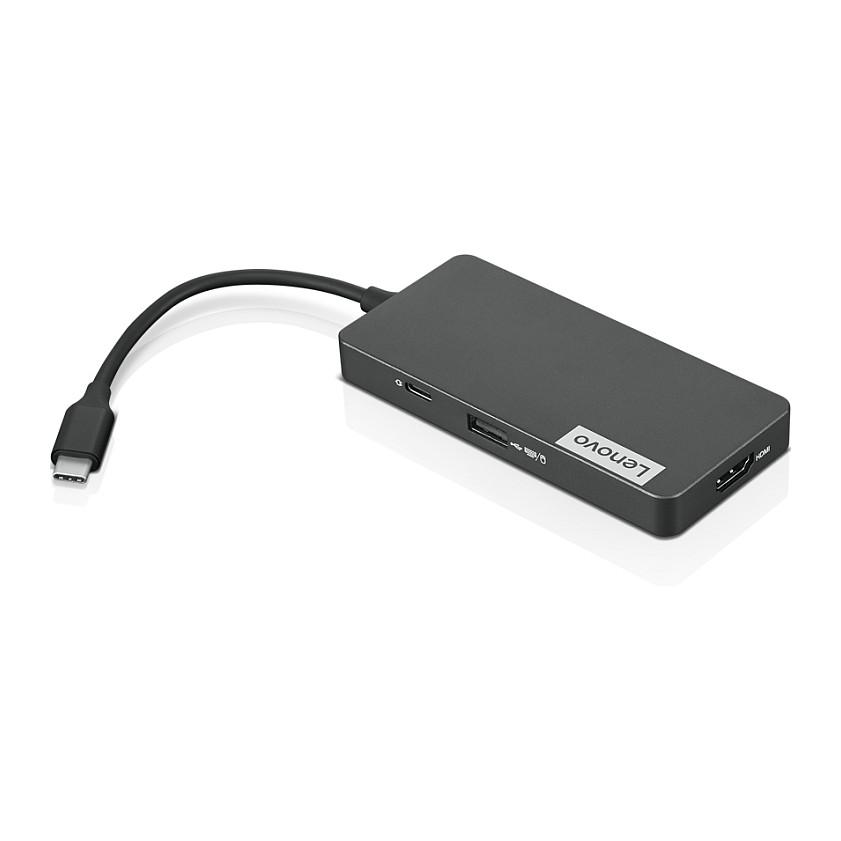 Hub Lenovo GX90T77924, 2x USB-A 3.0, USB-A 2.0, HDMI 1.4, SD, microSD, USB-C për karikim, 4K 30Hz - Gri - 3