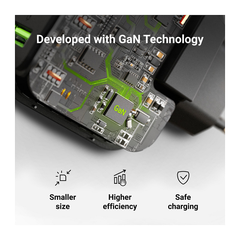 Adapter Green Cell CHARGC08 / 65W / 2x USB-C / 1x USB-A - Zezë - 4