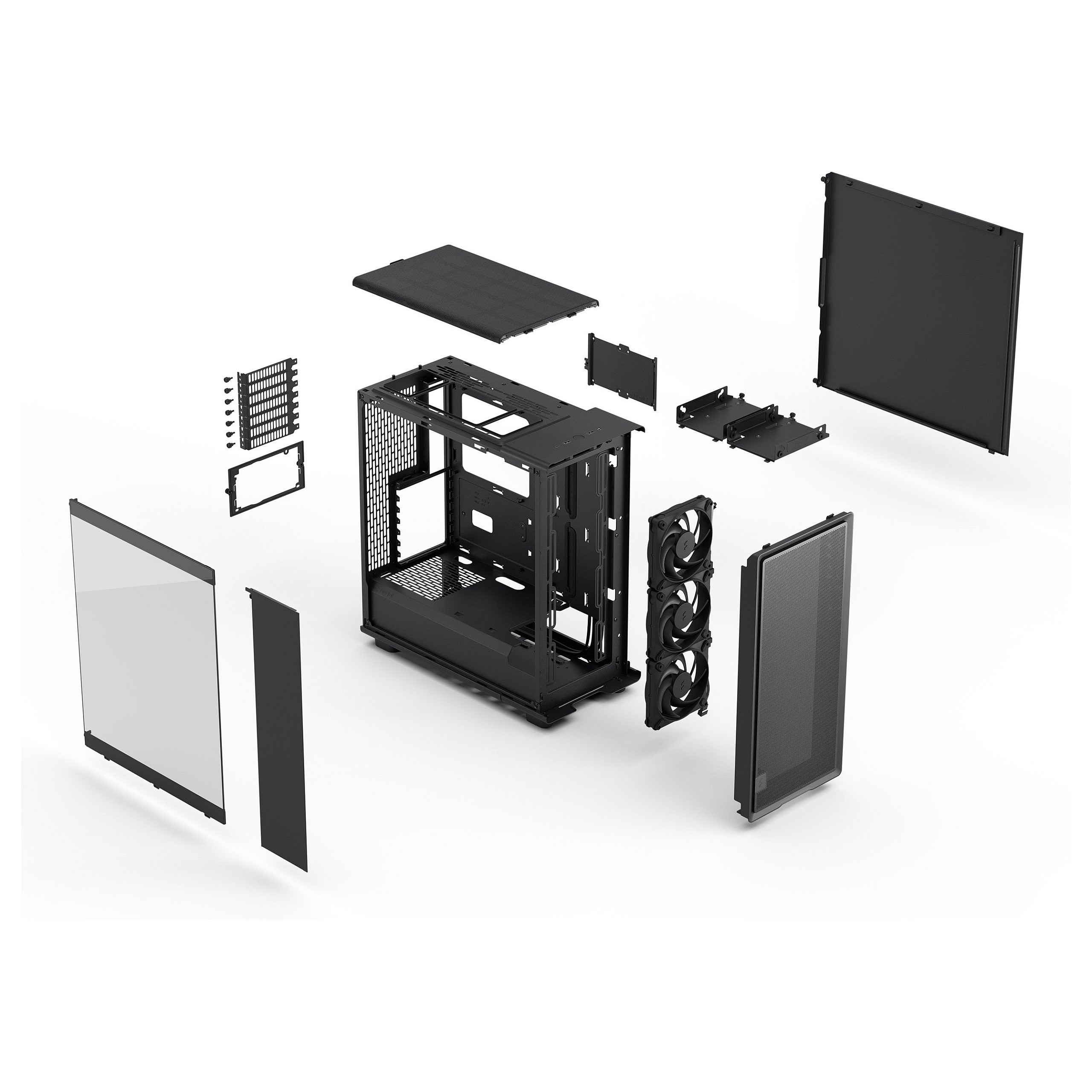 Kasë PC Fractal Design Epoch Black TG Light Tint / Midi Tower / 3x 120mm Fan / ATX / SSD 2.5" - Zezë - 17
