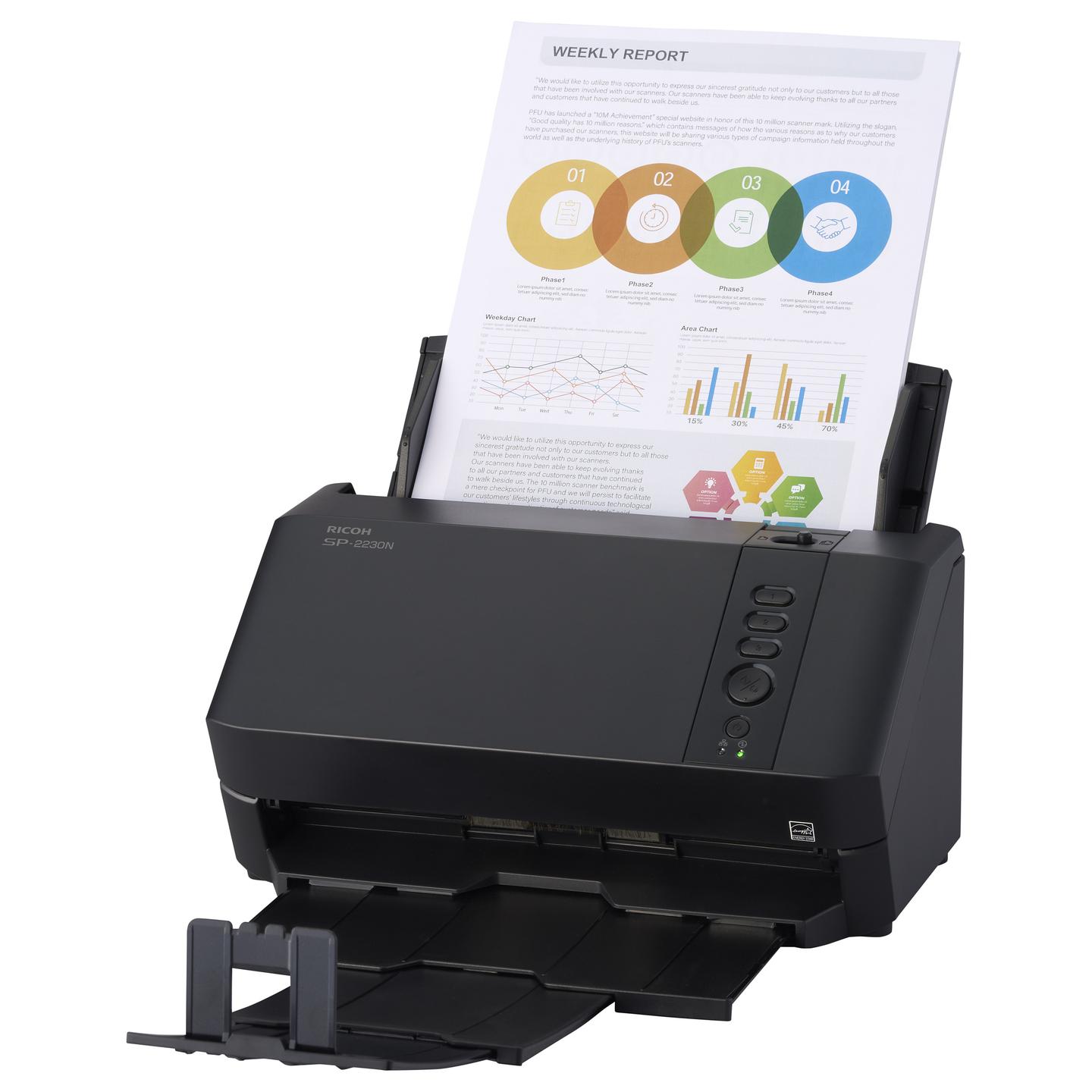 Skaner RICOH SP-2230N / A4 / Duplex / 600 DPI / 30 ppm / 60 ipm / ADF 80 Fletë / USB / Ethernet - Zezë - 5