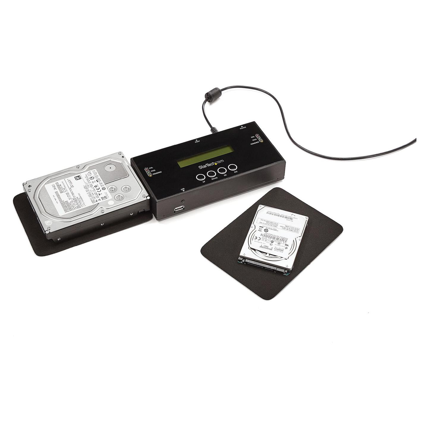 Dublues dhe Fshirës HDD/SSD StarTech.com SATSASDUPE11, SAS/SATA, 2.5″/3.5″, Klonim 1:1, 13GB/min, LCD - Zezë - 5