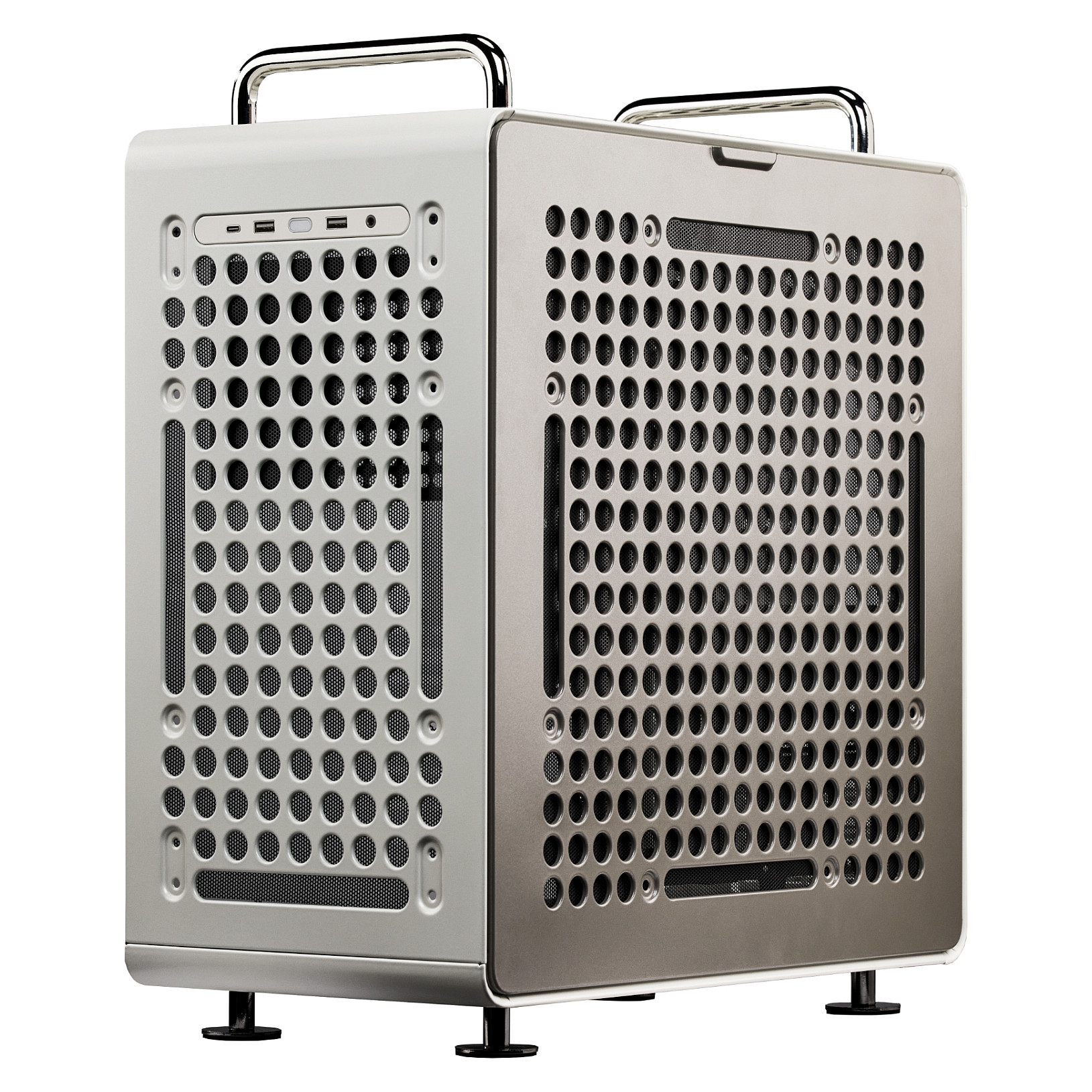 Kasë PC Cooler Master QUBE 540 / Midi Tower / E-ATX + ATX / 1x 120mm Fan / Tempered Glass - Argjend - 2
