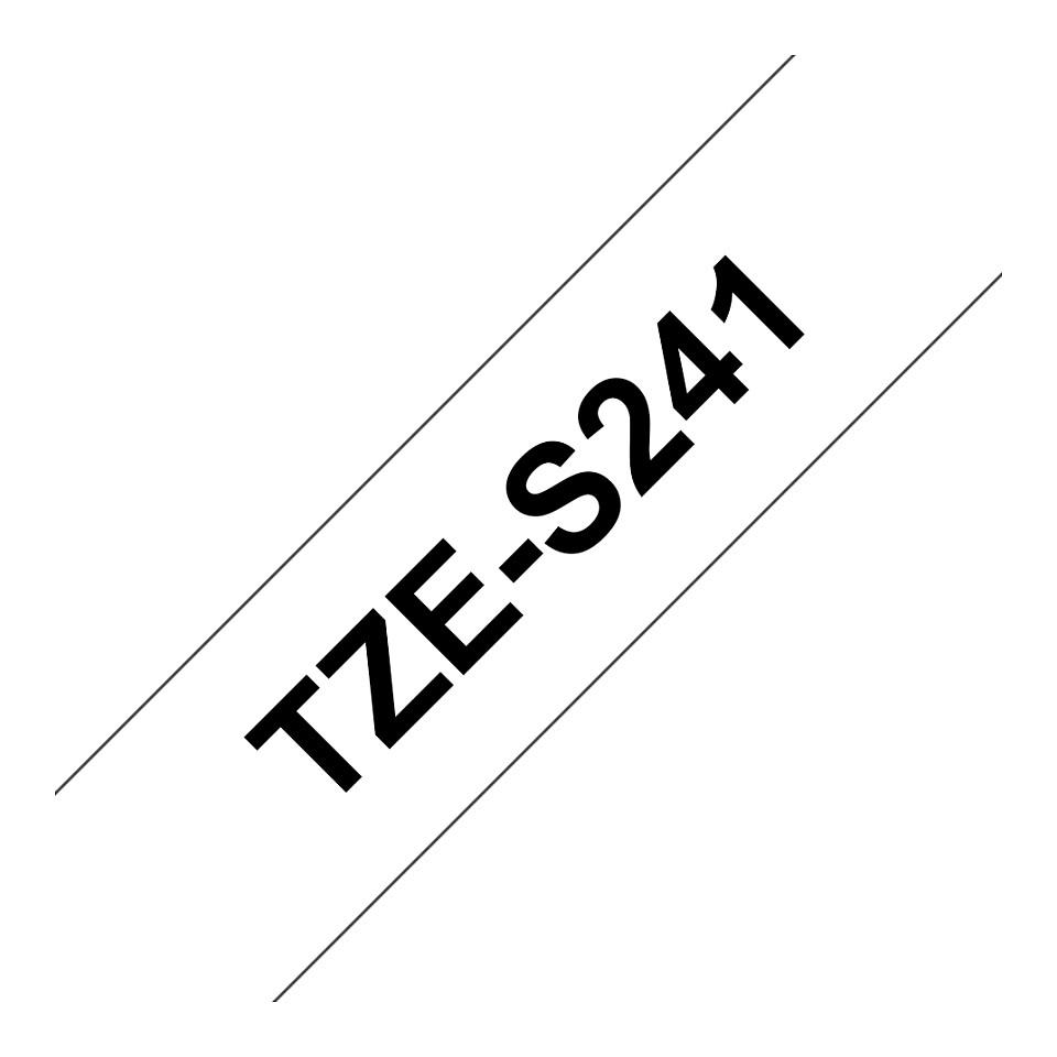 Shirit për Printer Brother TZe-S241 / 18 mm × 8 m - Zezë mbi Bardhë