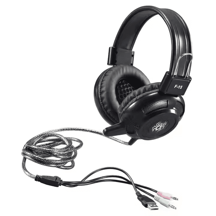 Kufje Gaming YORO Stereo F15, USB, LED, Over-Ear - Zezë