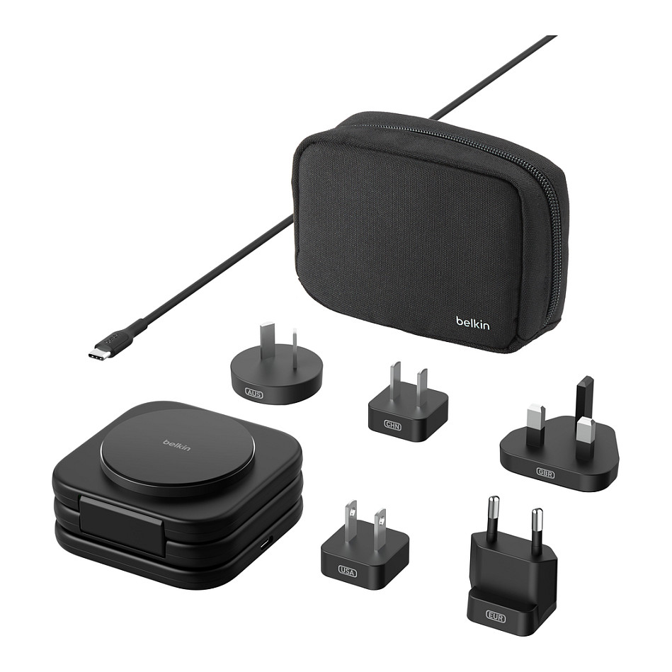 Karikues Pa Kabllo Belkin BoostCharge Pro WIZ024HQBK / 3 në 1 / Qi2 15W / USB-C / Me Adapter 36W - Zezë - 5