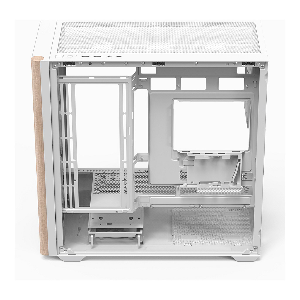 Kasë PC Aerocool D301A / Mini Tower / Micro ATX / 3x 120mm + 2x 140mm Fan Support / Mesh Front / Tempered Glass - Bardhë - 4