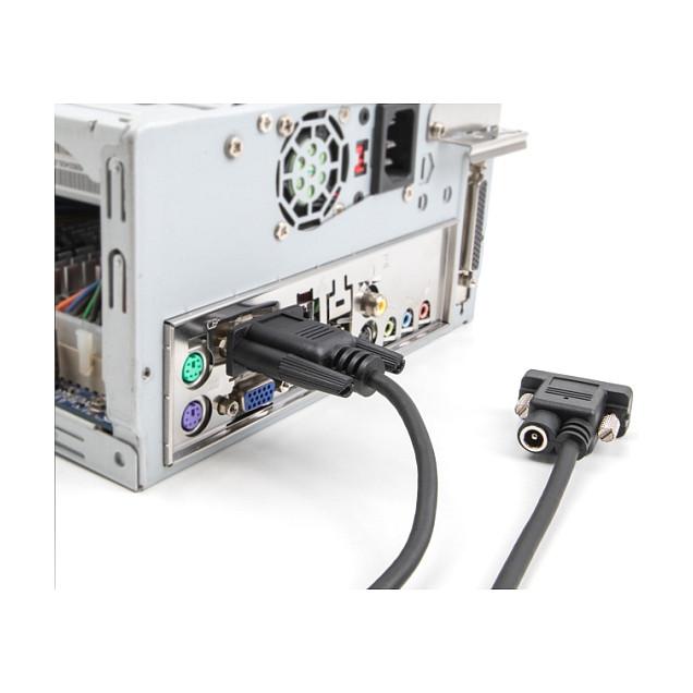 Kabllo Serial DeLOCK 88239 / RS-232 D-Sub9 Female në D-Sub9 Female / 1:1 / Furnizim DC në Pin 9 / 3 m - Zezë - 2