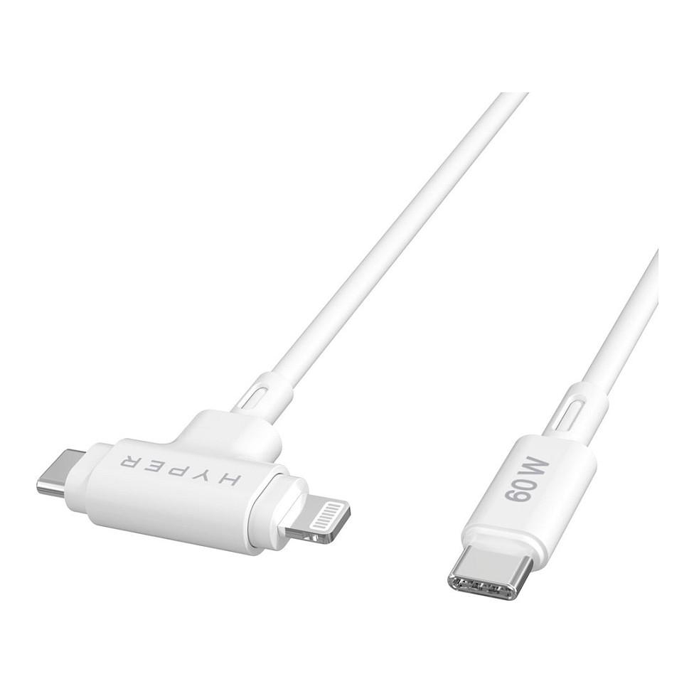 Kabllo USB Targus HYPER HyperJuice HJ4010WHGL, USB-C në Lightning, 60W, 1.5m, Silikon - Bardhë - 5