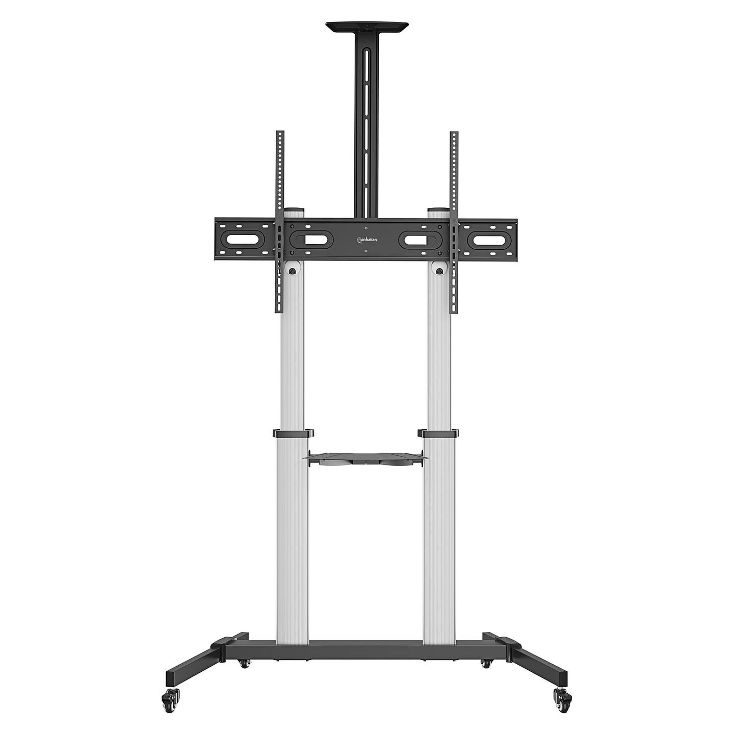 Mbajtëse për TV Manhattan 462563, 60–100", VESA deri në 1000×600mm, 80kg, Lartësi e Rregullueshme, me Rrota - Argjend/Zezë - 3