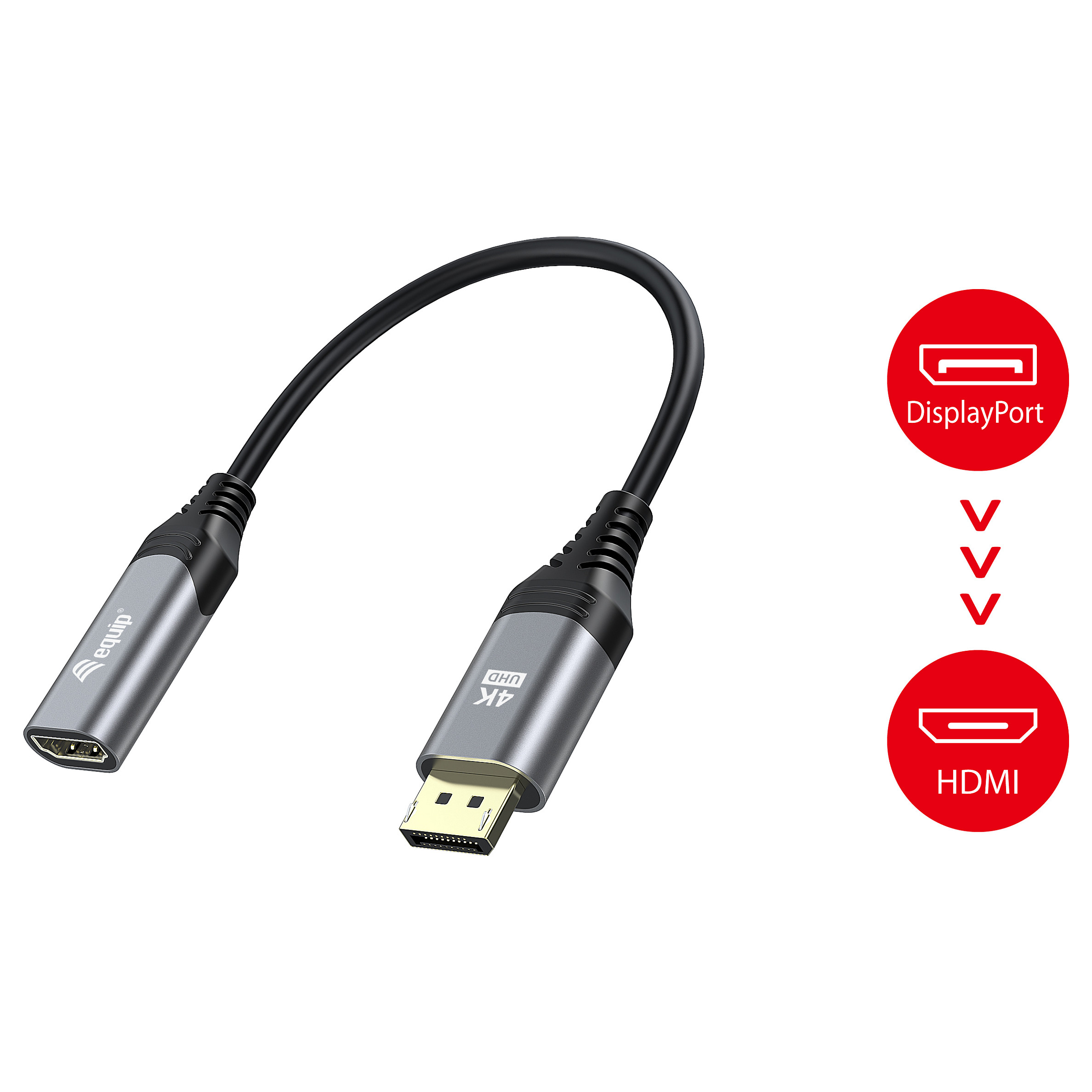 Kabllo për Rrjet ( UTP ) EQUIP 133445 video Adapter / 0.15 m – Zezë/Hiri - 3
