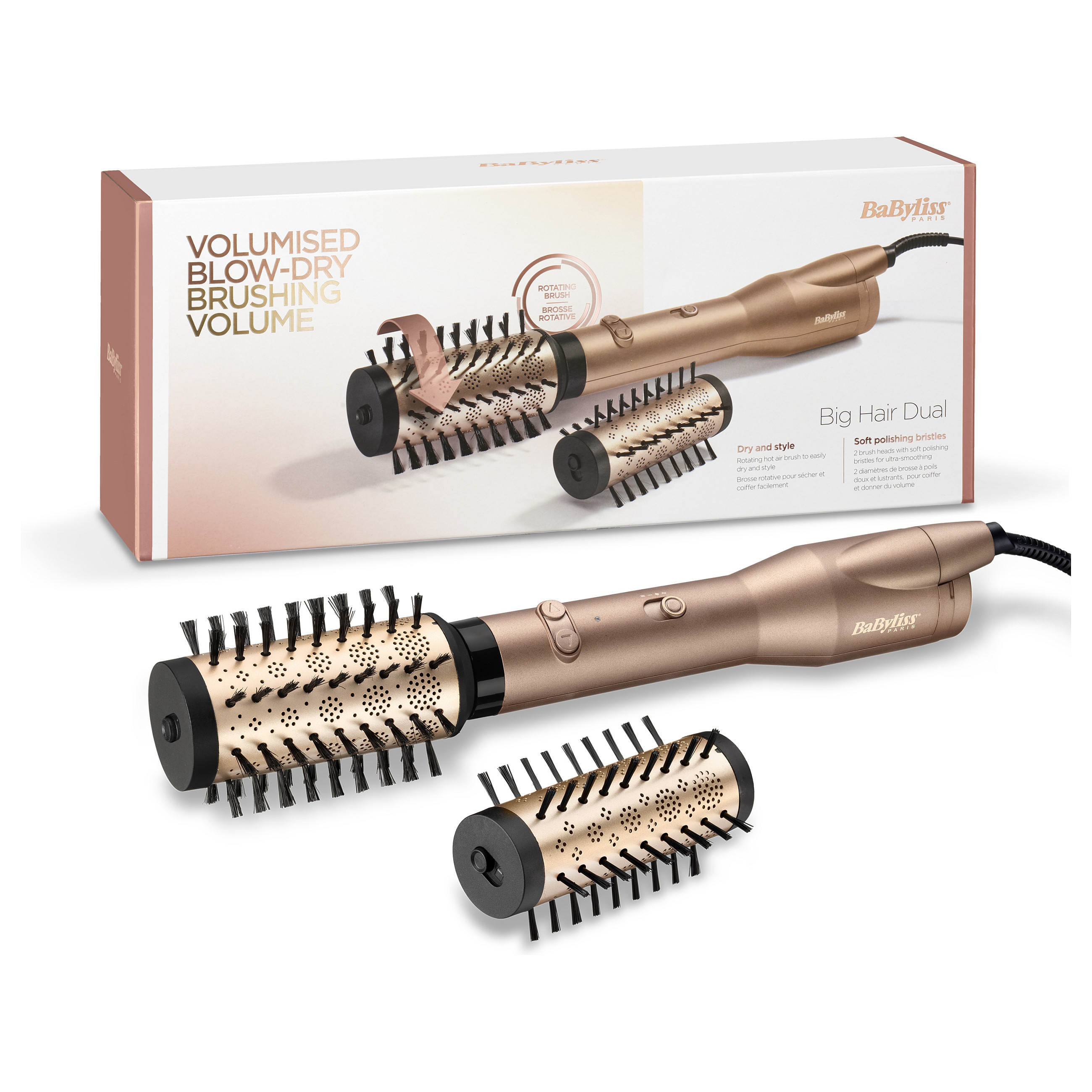 Stiluese për flokë BaByliss Big Hair Dual AS952E / 650W / Ionic / Ceramic / 40–50 mm / 2 Drejtime Rrotullimi – Ari - 5
