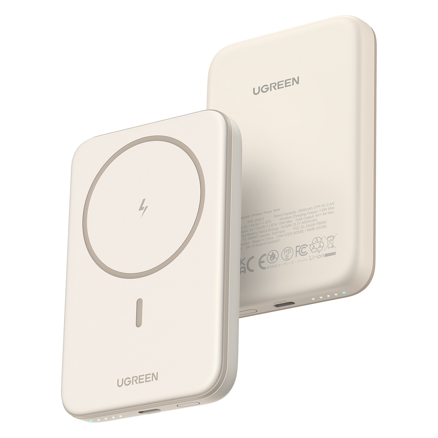 Powerbank UGREEN 25207 / 5.000mAh / USB-C 15W / Wireless 7.5W / Magnetic - 13