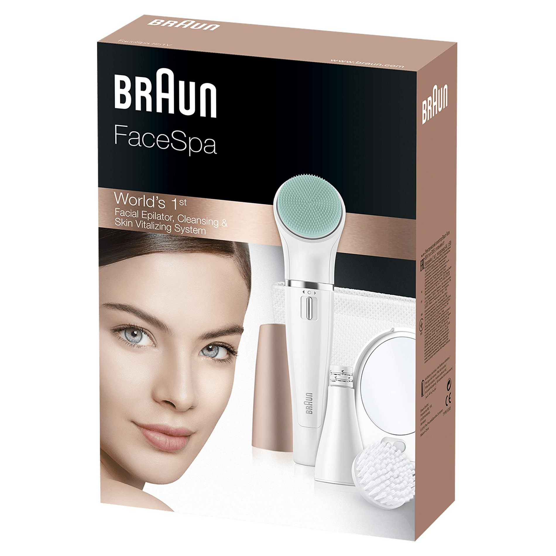 Depilator për fytyrë Braun FaceSpa 851V - Ari/Bardhë - 7
