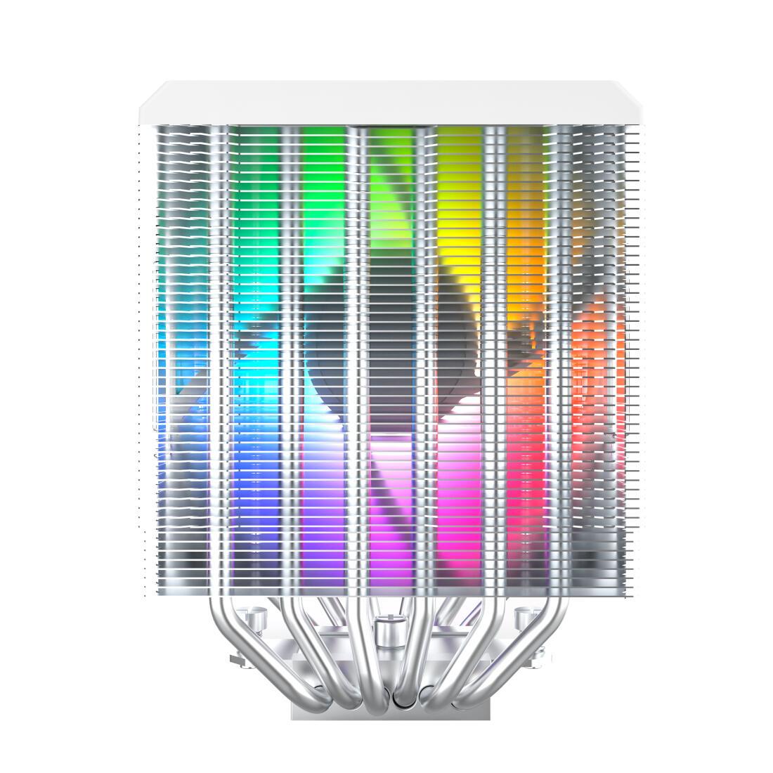 Ftohës për procesor Montech NX600 ARGB / Dual Tower / 2x 120mm ARGB Fan / 800-2000 RPM – Bardhë - 3