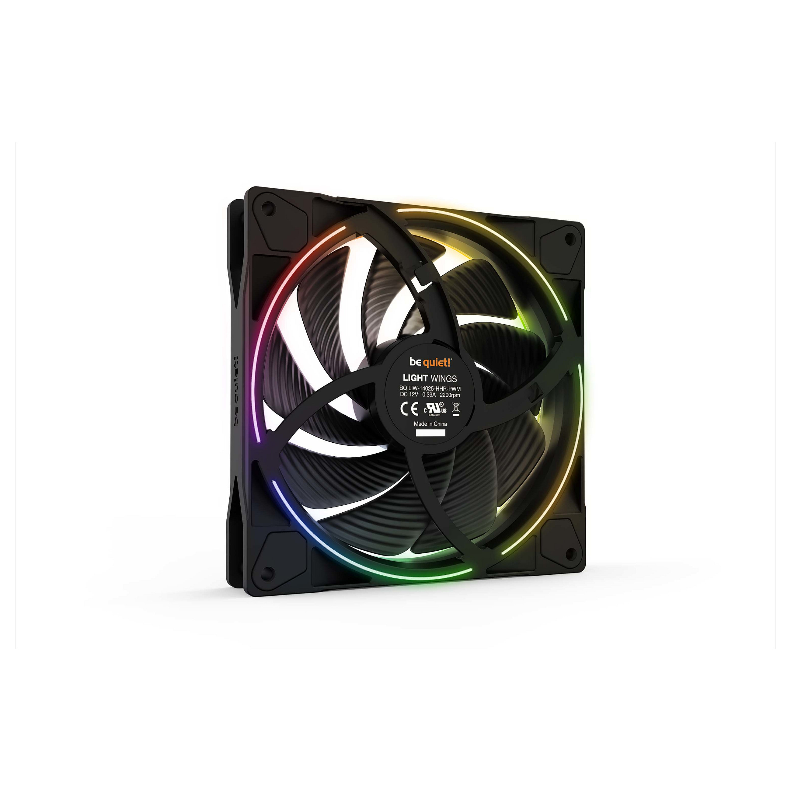 Ftohës për Kasë be quiet! Light Wings High-Speed / 140mm / 2200 RPM / PWM / ARGB / 3-Pack – Zezë - 4