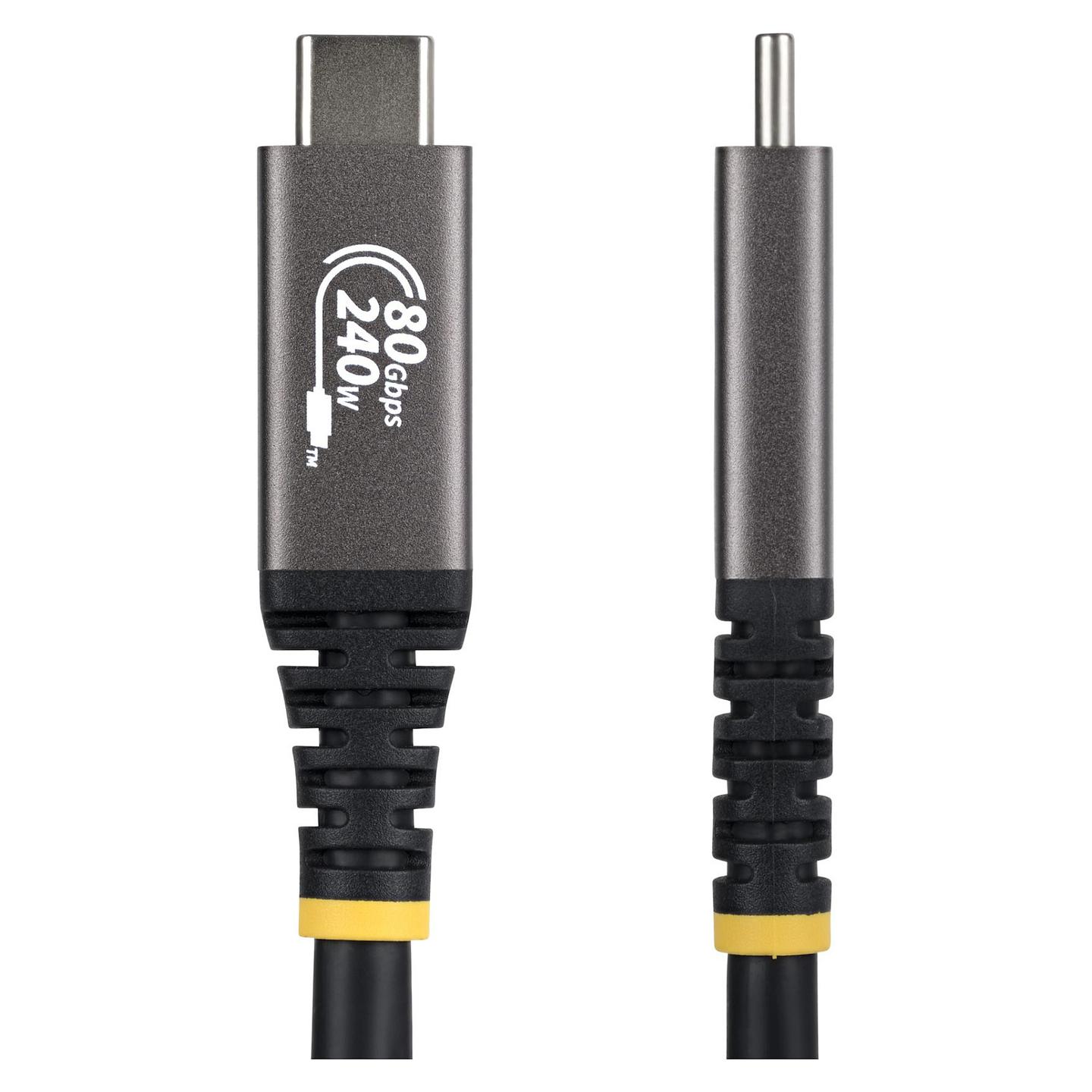 Kabllo USB StarTech.com CC1M80GUSB4CABLE / USB-C në USB-C / USB4 Gen 4x2 / 80 Gbit/s / PD 240W / 8K 120Hz / 1m - Zezë - 2