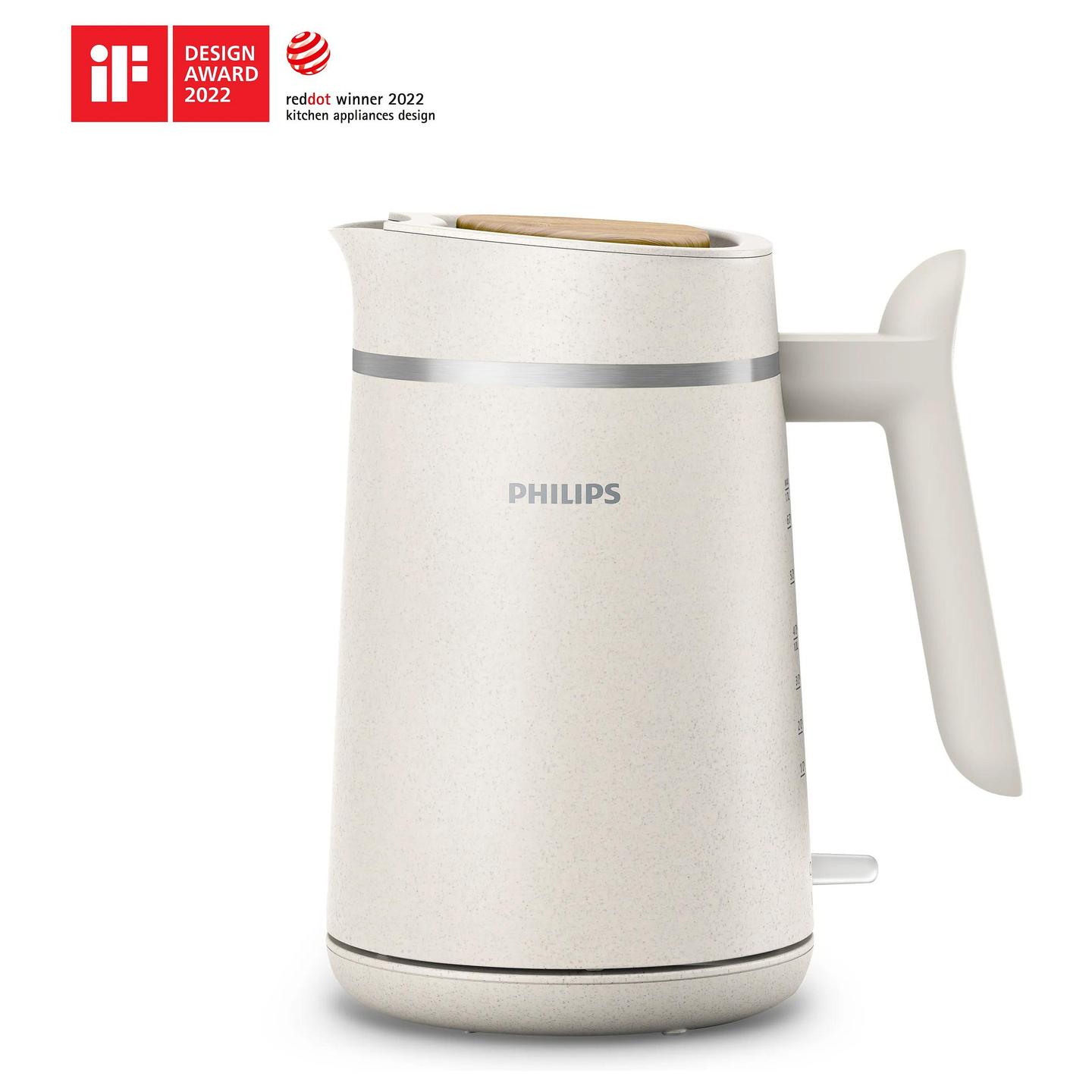 Çajnik Elektrik Philips Series 5000 HD9365/10, 1.7L, 1850–2200W, 360°, 100% Plastikë Bio-bazë – Bardhë