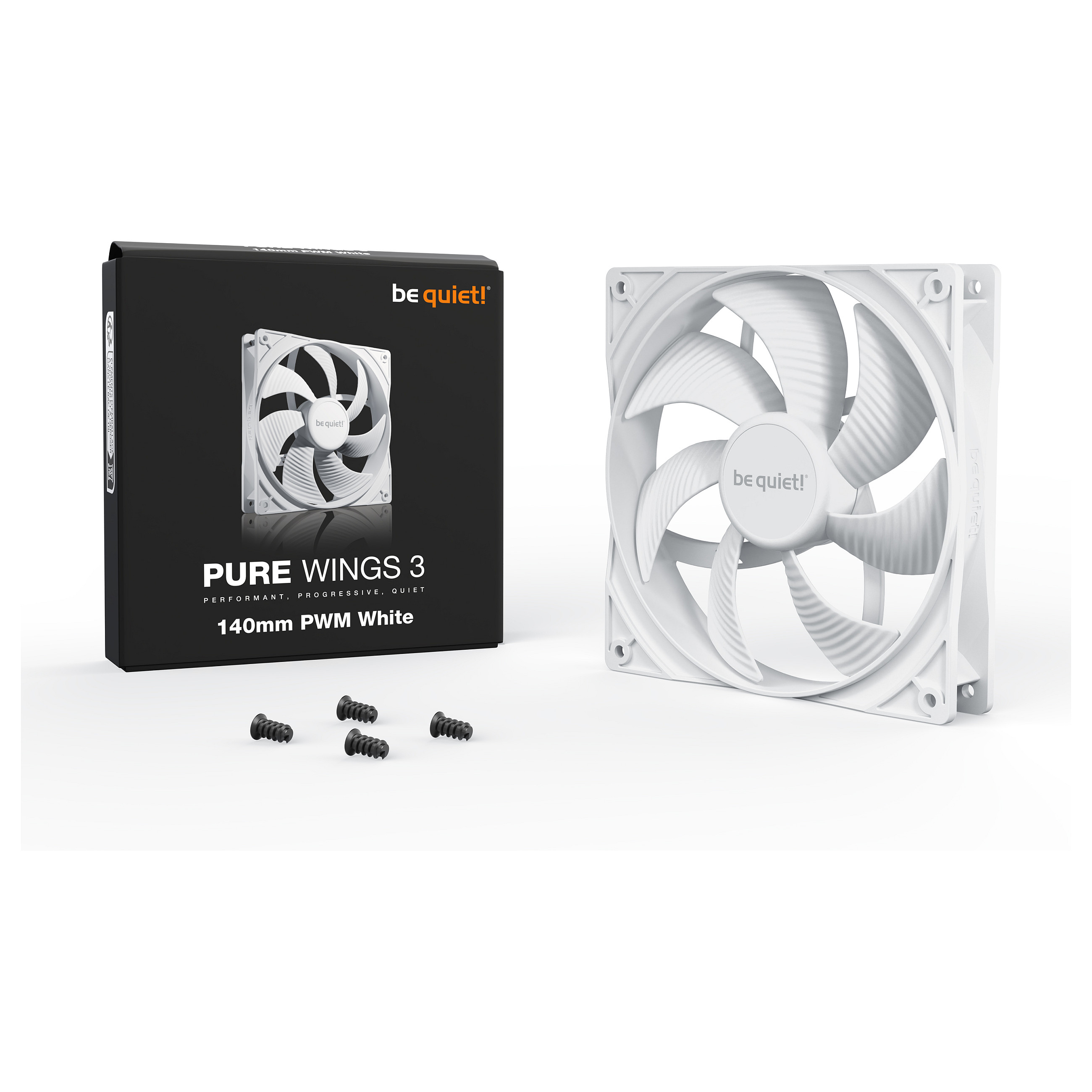 Ftohës për Kasë be quiet! Pure Wings 3 / 140mm / 1200 RPM / PWM – Bardhë - 3