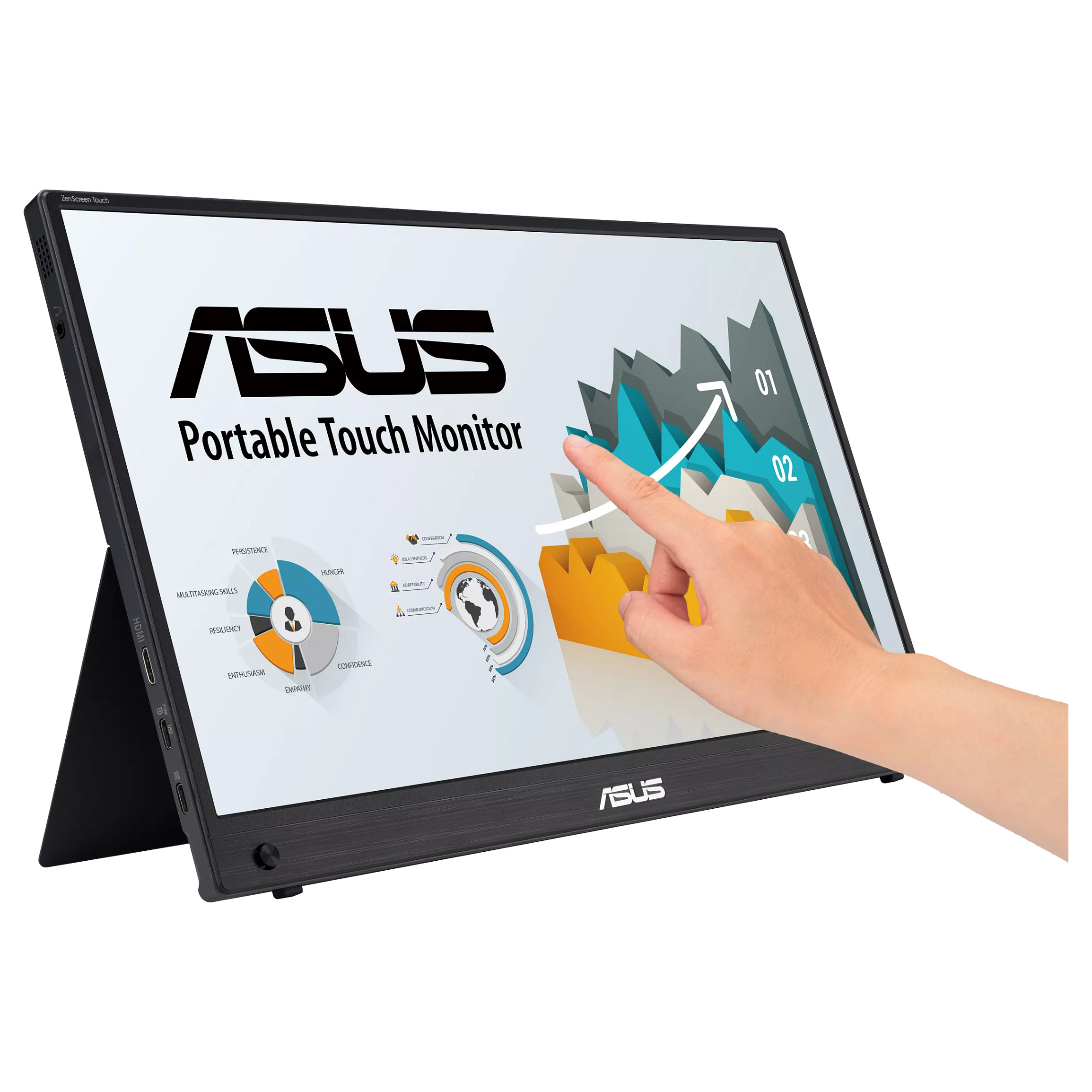 Monitor Portativ ASUS ZenScreen MB16AMTR / 15.6" / Full HD IPS LCD / 60Hz / 5ms / USB-C - Gri - 3