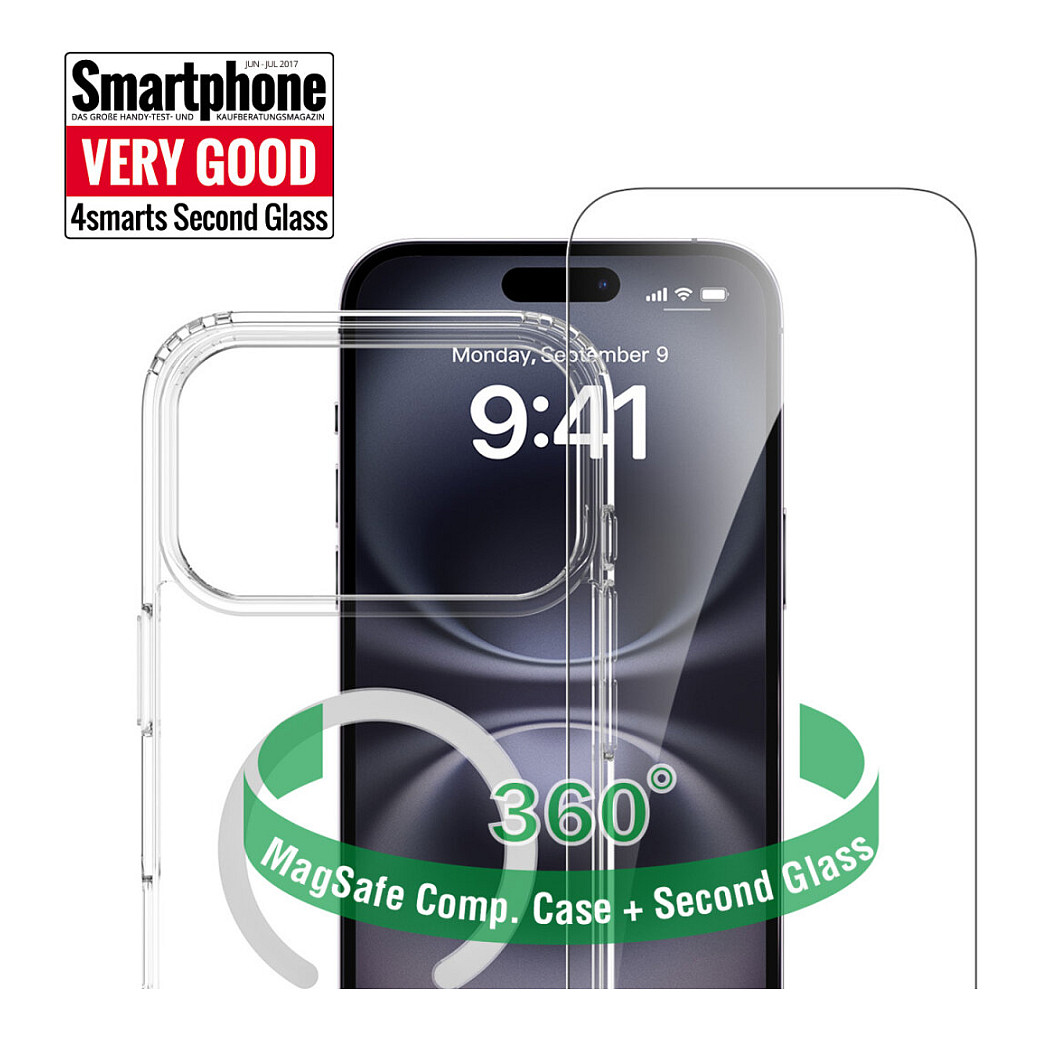 Aksesorë për telefon 4smarts 360° Premium Protection Set / MagSafe / iPhone 17 Pro Max / 9H - Transparente - 3