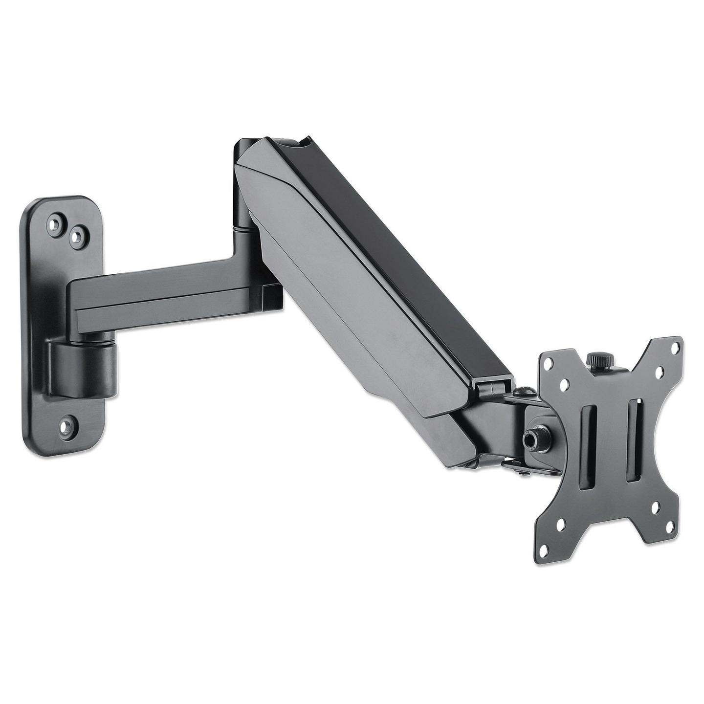 Mbajtëse Muri për Monitor Manhattan 461610 / 1 Monitor / 17"-32" / 8kg / Gas Spring / Tilt ±35° / Swivel ±90° - Zezë - 3