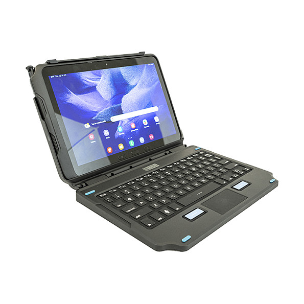 Tastierë për tabletë Gamber-Johnson 7160-1869-01 / për Samsung Galaxy Tab Active4 Pro / Active5 Pro / 76 Keys / QWERTY UK / Pogo Pin / Touchpad / Backlit - Zezë - 2