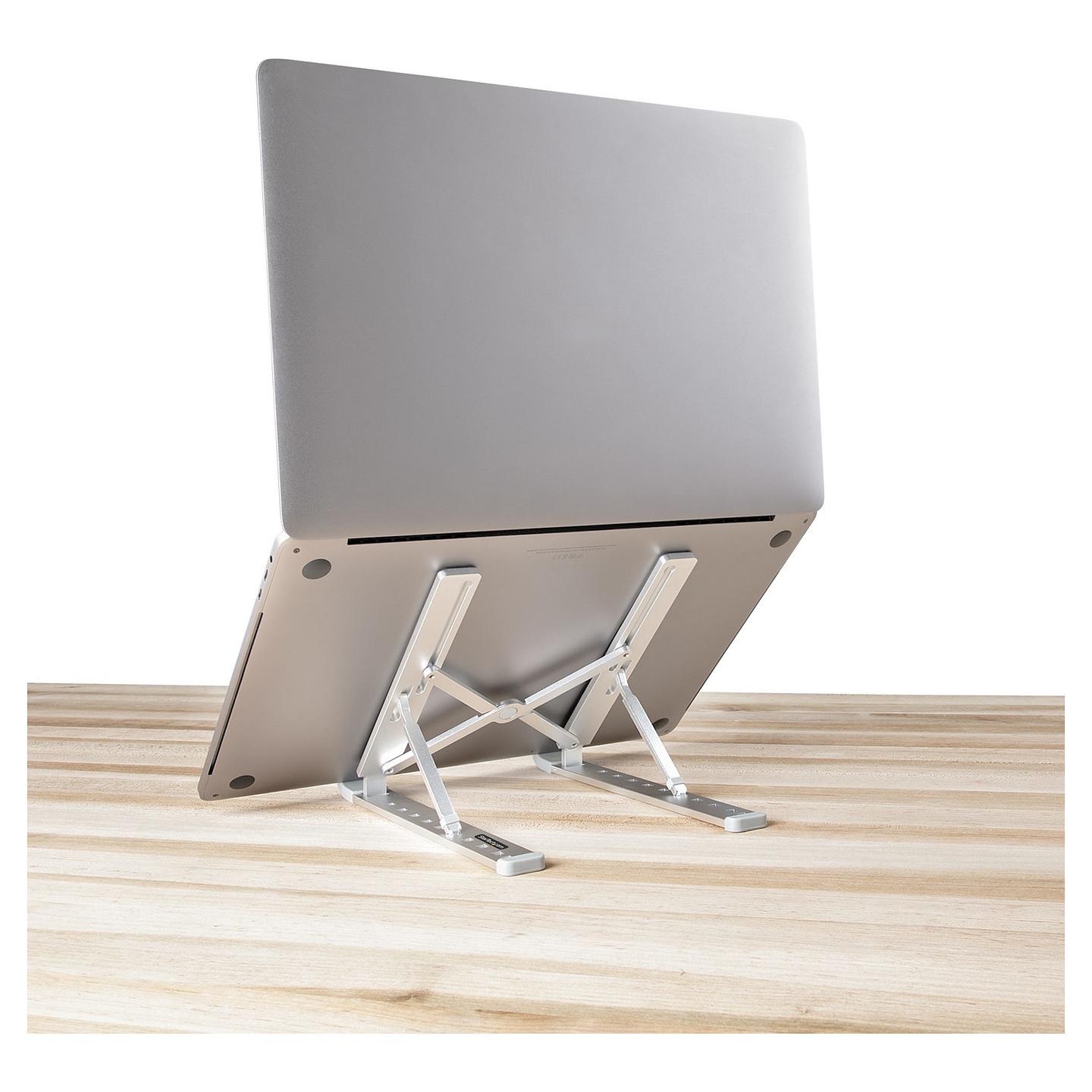 Mbajtës për Laptop StarTech.com LAPTOP-RISER-BAR, deri 15.6", 10kg, 9 Nivele, 15°–84°, i Palosshëm, Alumini - Argjend - 14