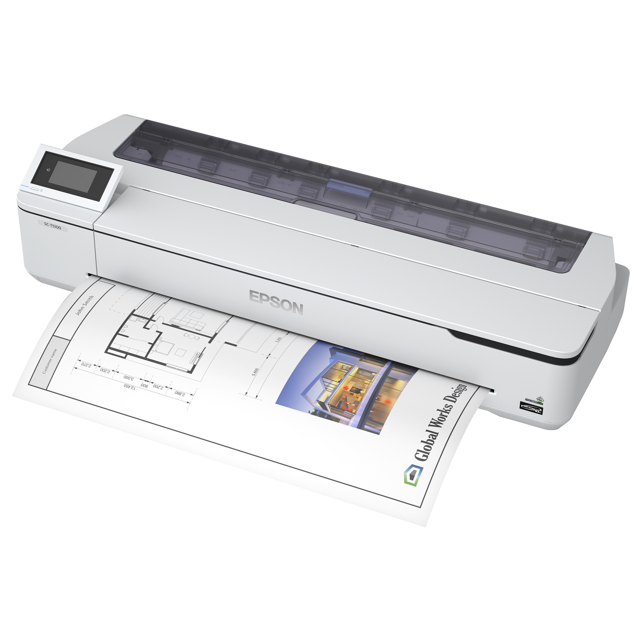 Printer i madh Epson SureColor SC-T5100N / Large Format / 36-inch / 2400x1200 DPI / USB + LAN + Wi-Fi - Bardhë - 3