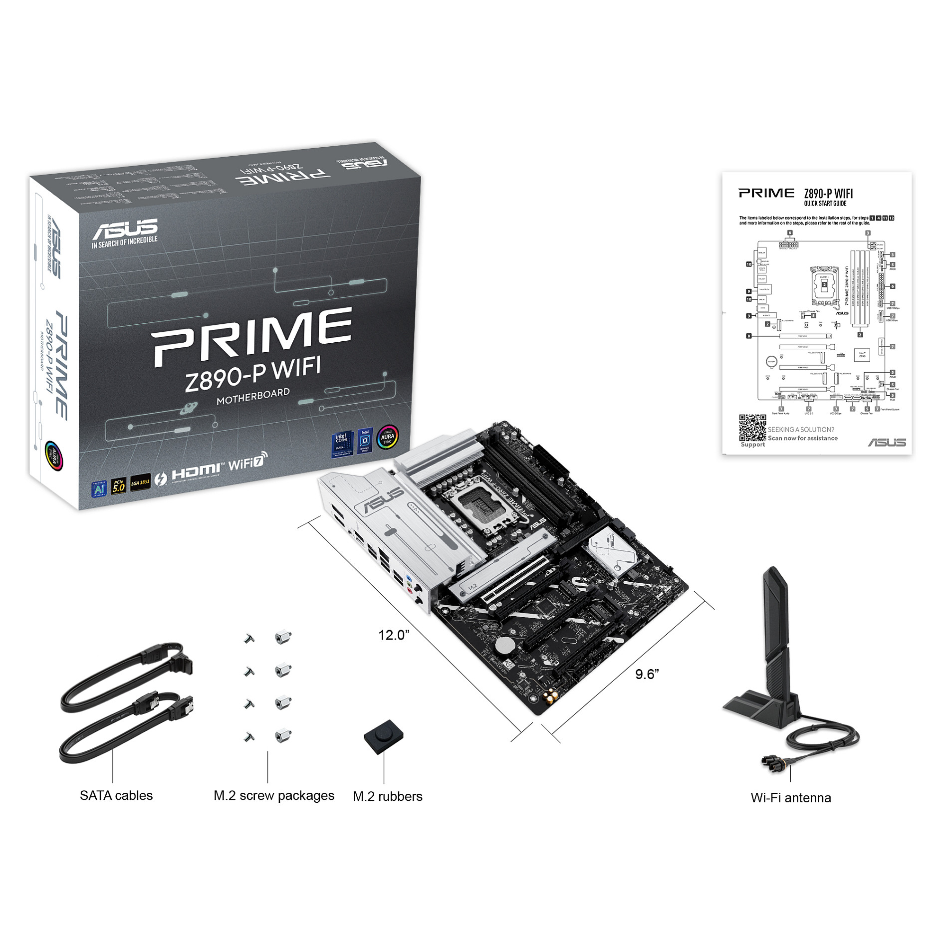 Pllakë Amë ASUS PRIME Z890-P WIFI / Intel LGA1851 / Z890 / DDR5 / ATX / Wi-Fi 7 / 2.5GbE LAN - 7