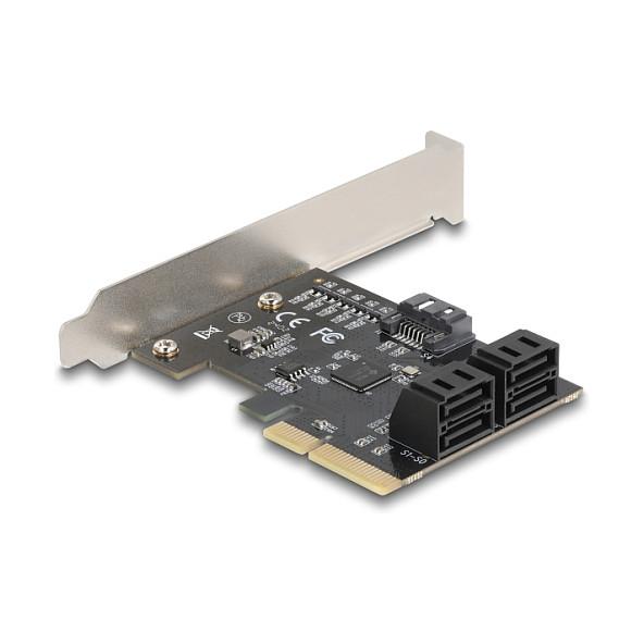 Kartë Zgjerimi Delock 90890, PCI Express 3.0 x4, 5x SATA 6Gbps, JMicron JMB585, Low Profile