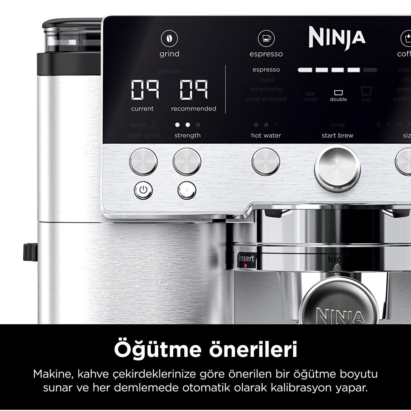 Aparat për Kafe Ninja Luxe Café Premier ES601EU, 1650 W, 2 L, Mulli i Integruar, Espresso dhe Cold Brew - Argjend/Zezë - 4