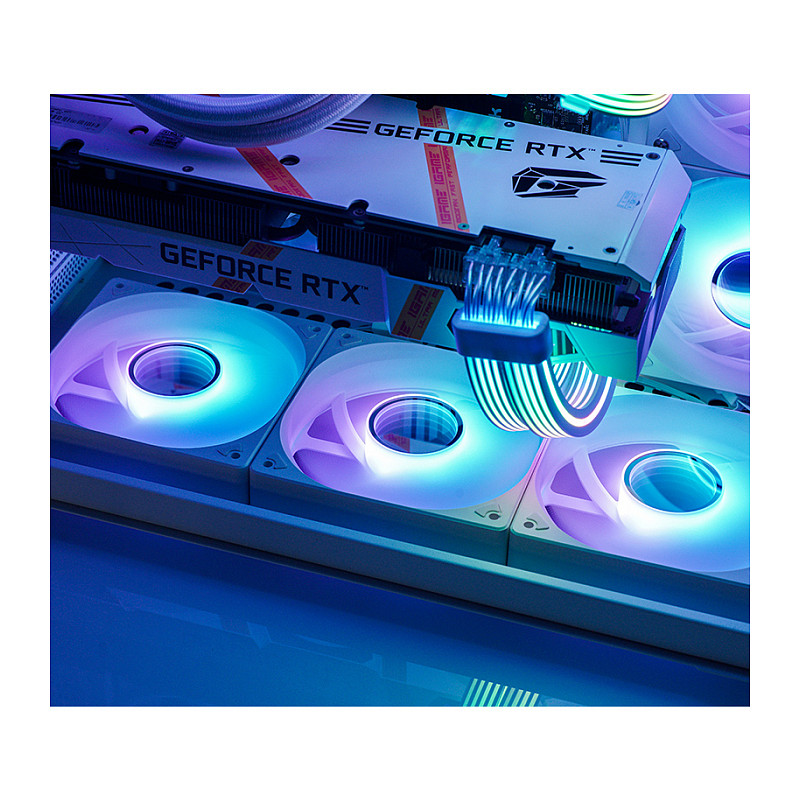 Ftohës për Kasë Jonsbo SL-120 / 120mm / 600-1500 RPM / PWM / ARGB / 101.06 m³/h / 32 dBA / 20 LED – Bardhë - 4