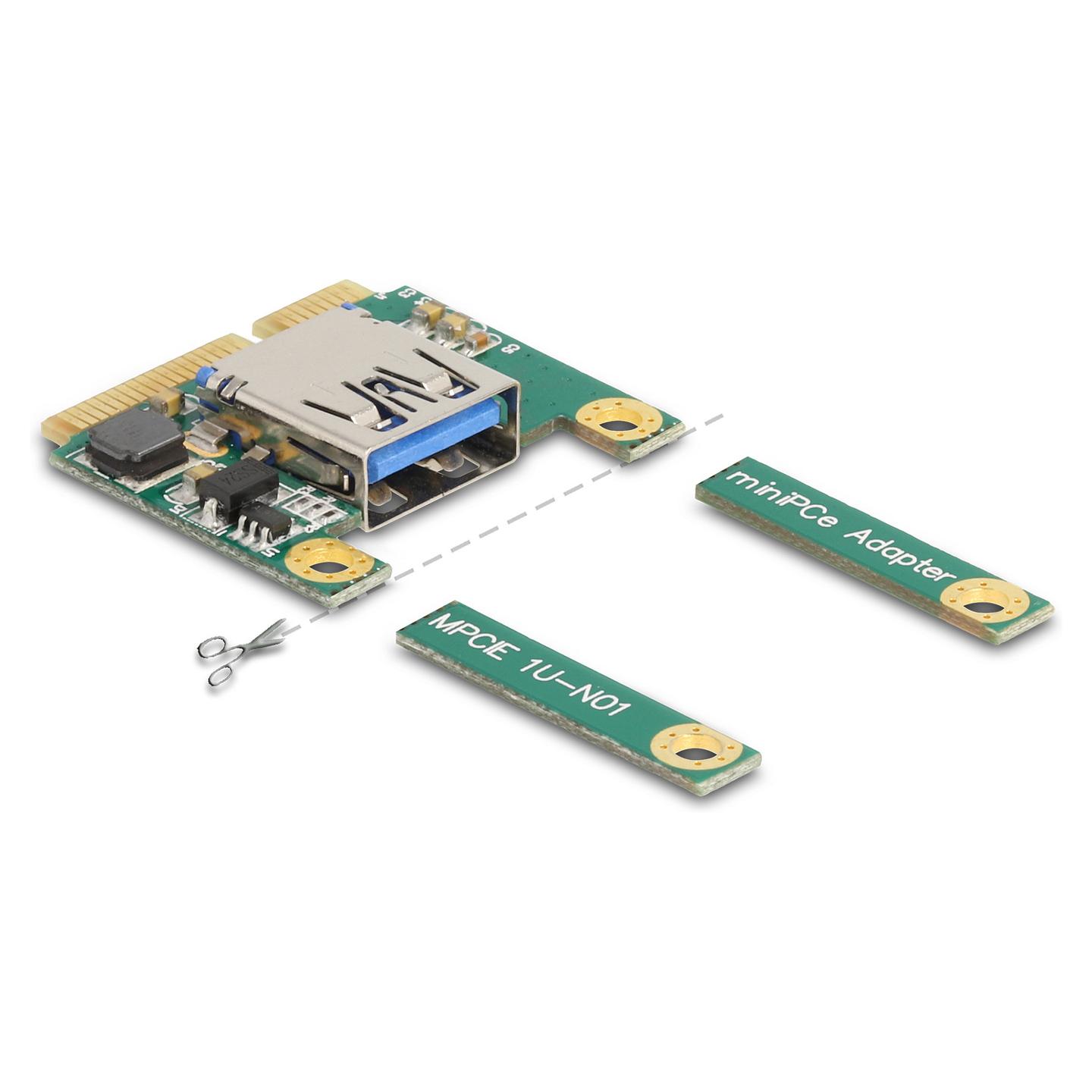 Kartë Zgjerimi Mini PCI Express Delock 80039 / Mini PCIe / 1x USB Type-A 2.0 / 480Mbps / Full Size në Half Size - 3