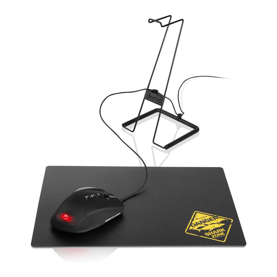 Mbajtëse për Kufje Sharkoon X-Rest PRO, Metal, Mouse Cable Guide, 138 × 138 × 263 mm – Zezë - 7