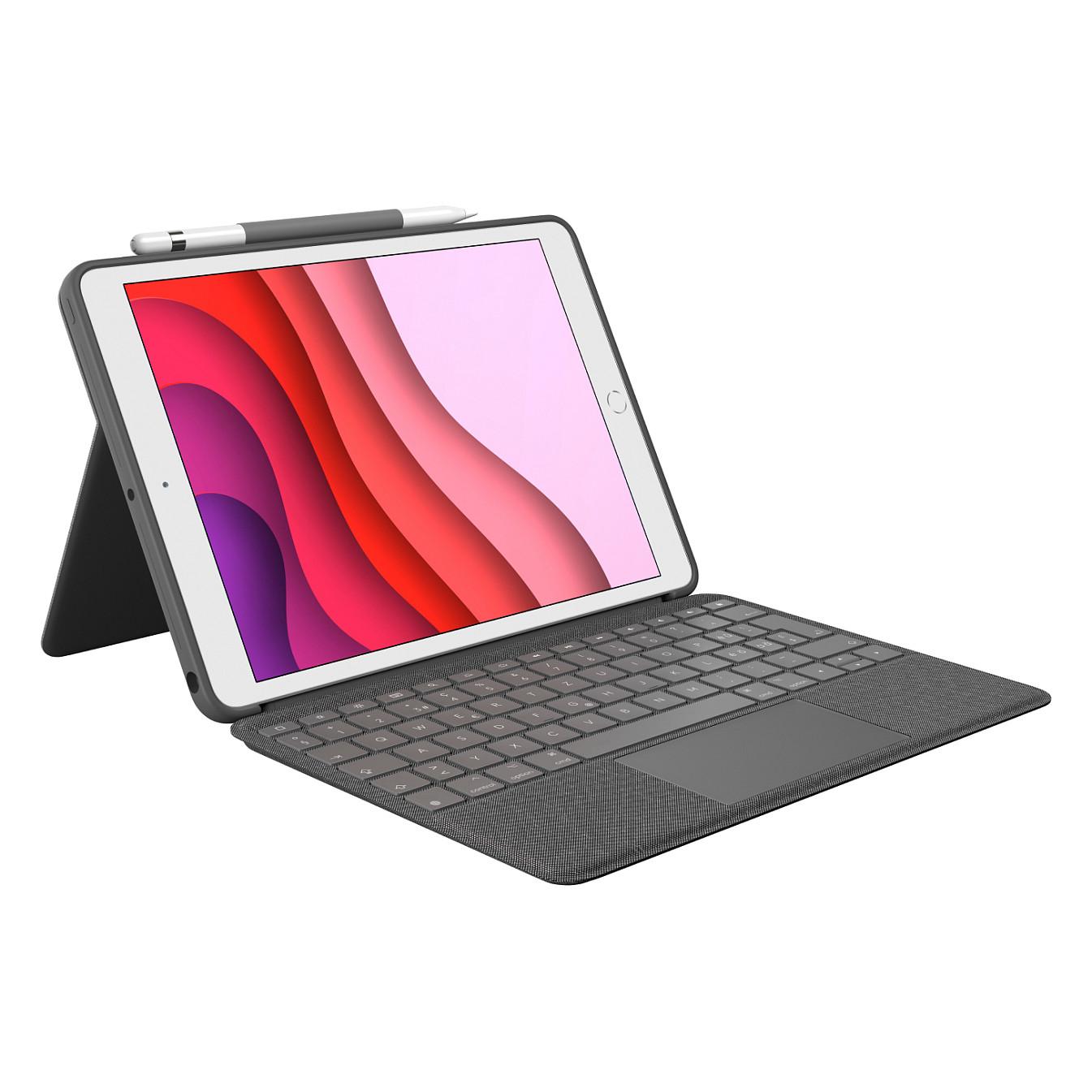 Tastierë për Tabletë Logitech Combo Touch / iPad 10.2" 7th, 8th & 9th Gen / QWERTZ (CH) / Trackpad / Smart Connector / Ndriçim LED / Folio – Gri - 2