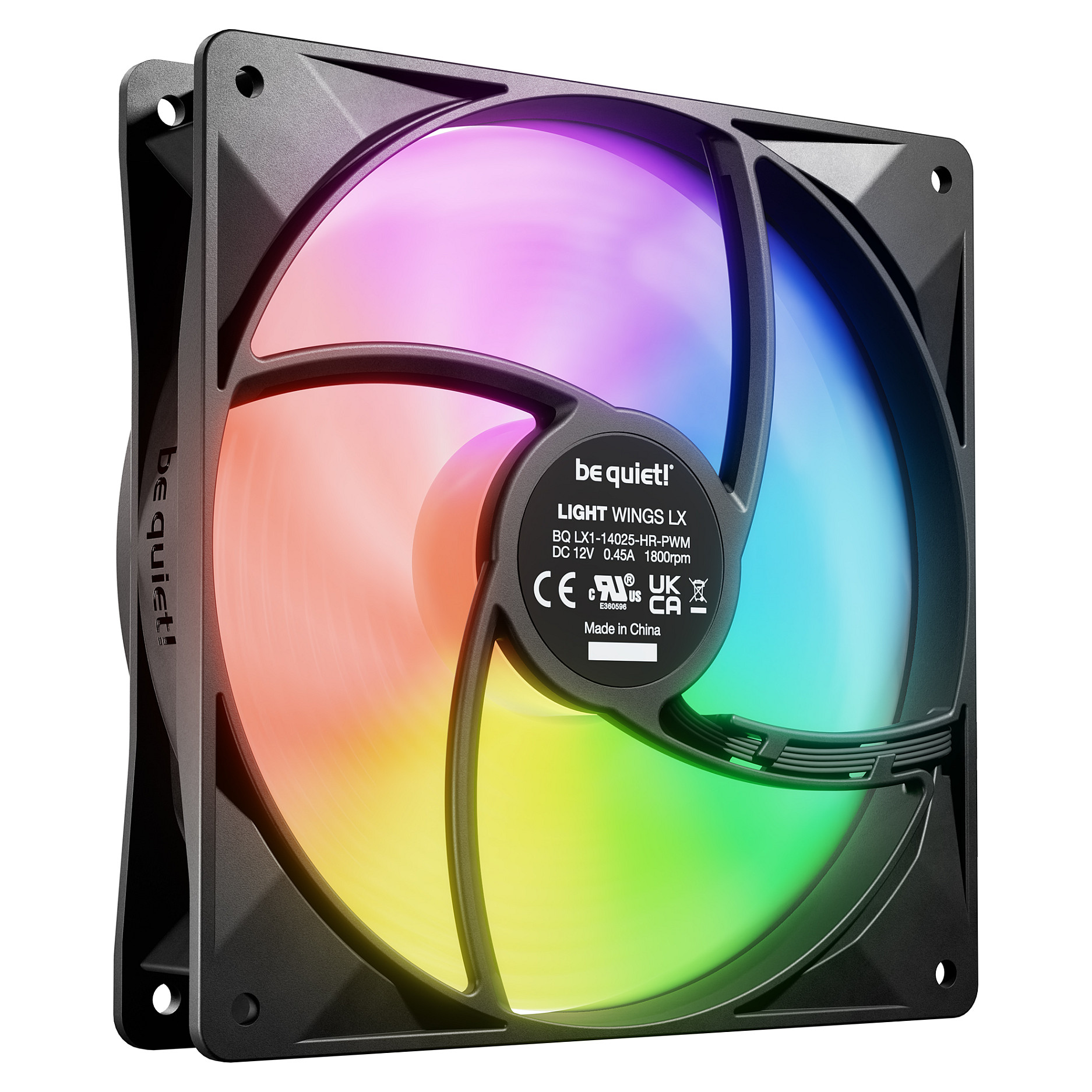 Ftohës për Kasë be quiet! Light Wings LX High-Speed / 140mm / 1800 RPM / PWM / ARGB / 3-Pack – Zezë - 4