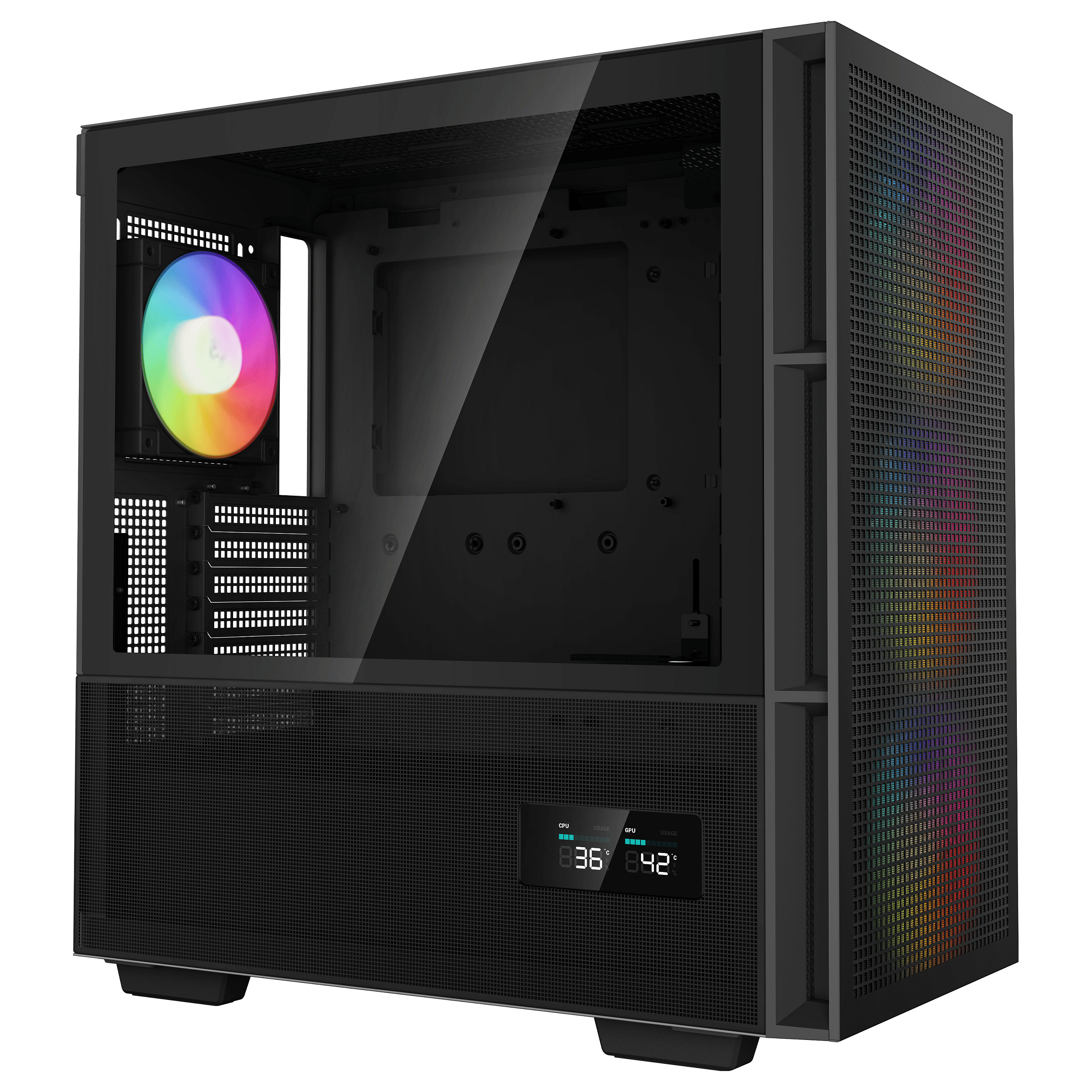 Kasë PC DeepCool CH560 DIGITAL / Mid Tower / E-ATX / 3x 140mm + 1x 120mm ARGB Fan / Tempered Glass / Mesh / 360mm Radiator / Digital Display - Zezë - 2
