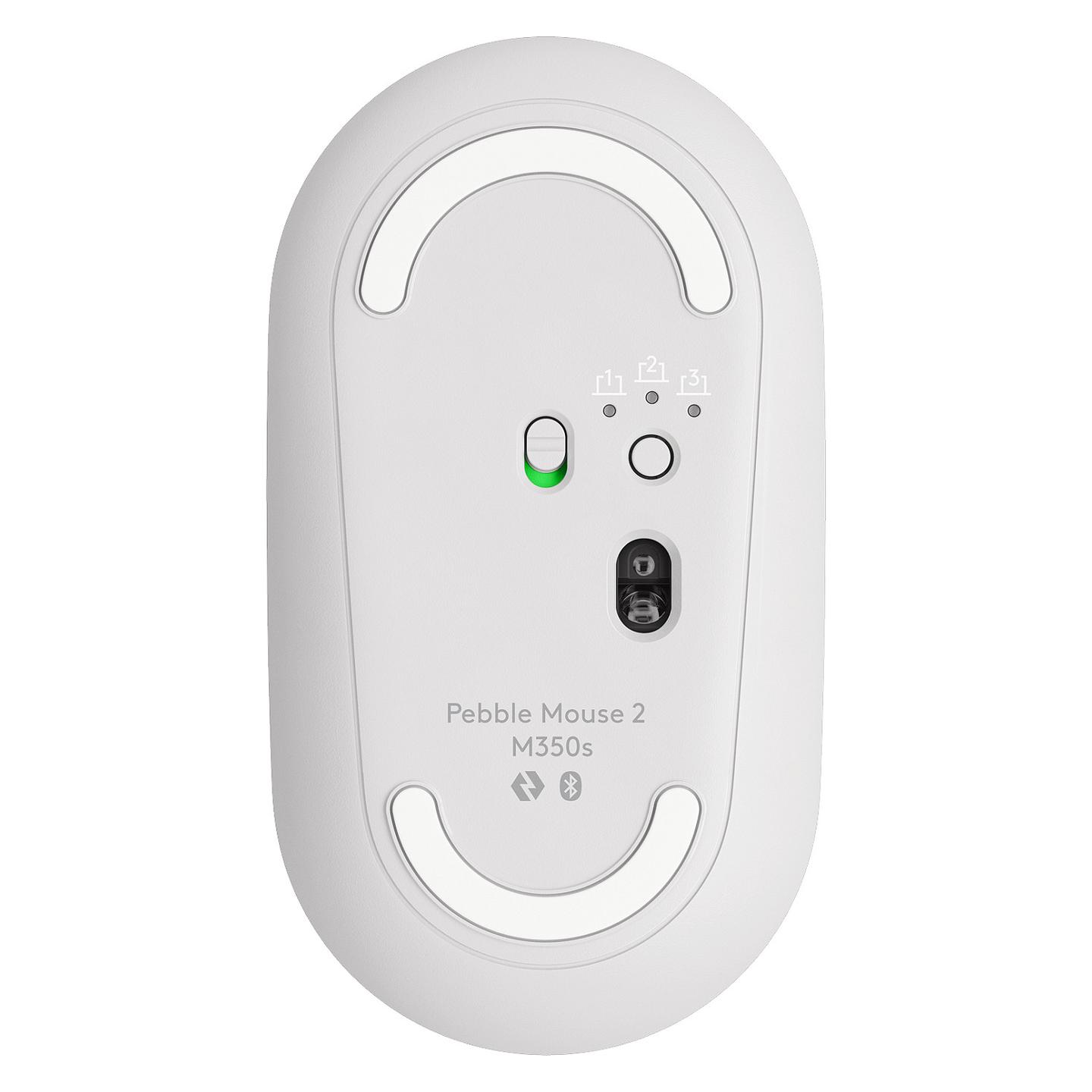 Maus pa kabllo Logitech Pebble 2 M350s / Bluetooth 5.2 / 400-4000 DPI / 3 butona - Bardhë - 12