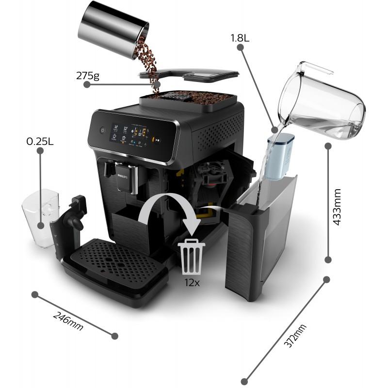 Aparat për kafe Philips Series 2200 / Auto / 15 Bar / 1.8L – Zezë - 2