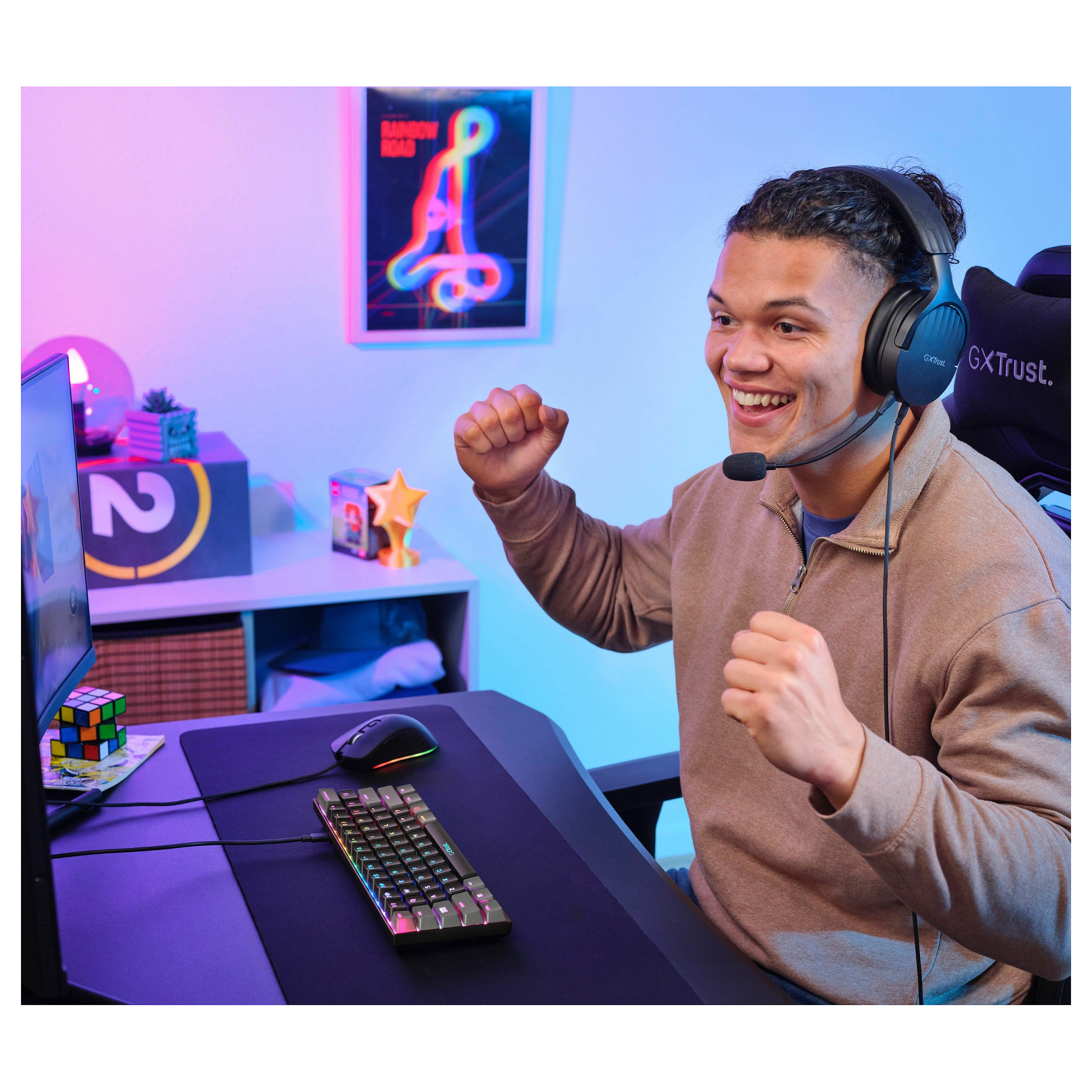 Tastierë Gaming Trust GXT 867 Acira / Wired / QWERTZ / Mekanike / RGB LED / 60% / 61 Taste - Zezë/Gri - 11