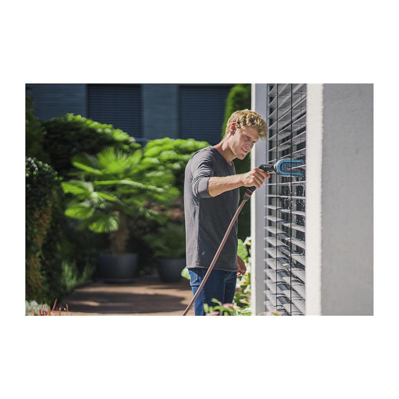 Furçë për Pastrimin e Grilave GARDENA Cleansystem 18850-20, me Lidhje për Zorrë Uji, Koka Rrotulluese 90° - Hiri/Gjelbër - 4
