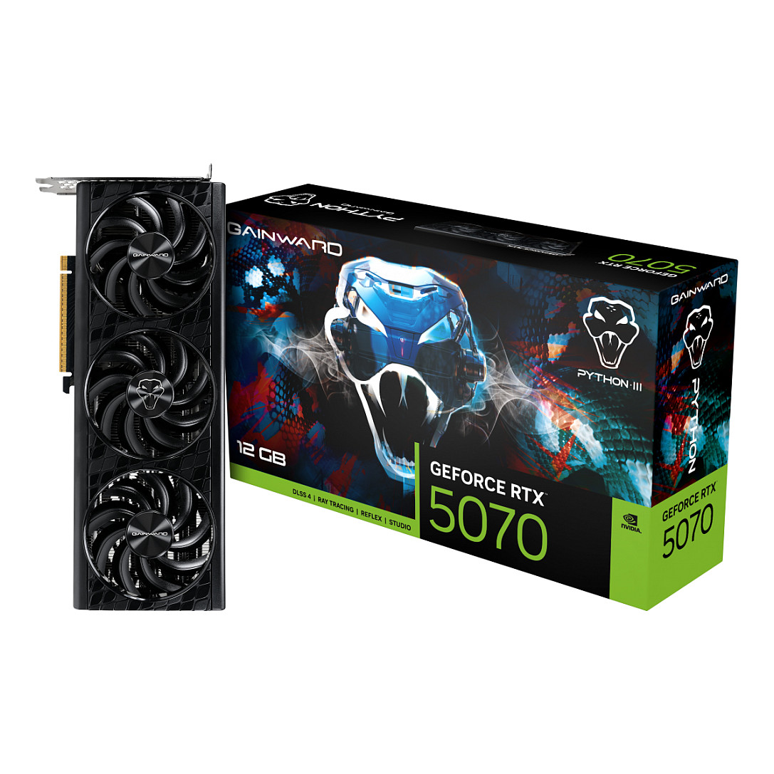 Kartë Grafike NVIDIA Gainward GeForce RTX 5070 Python III / 12GB GDDR7 / PCIe 5.0 / 3 Fan – Zezë - 9