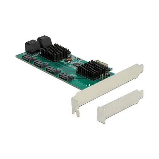 Kartë Zgjerimi PCI Express Delock 90072 / PCIe 2.0 x1 / 8x SATA 6Gbps / Low Profile