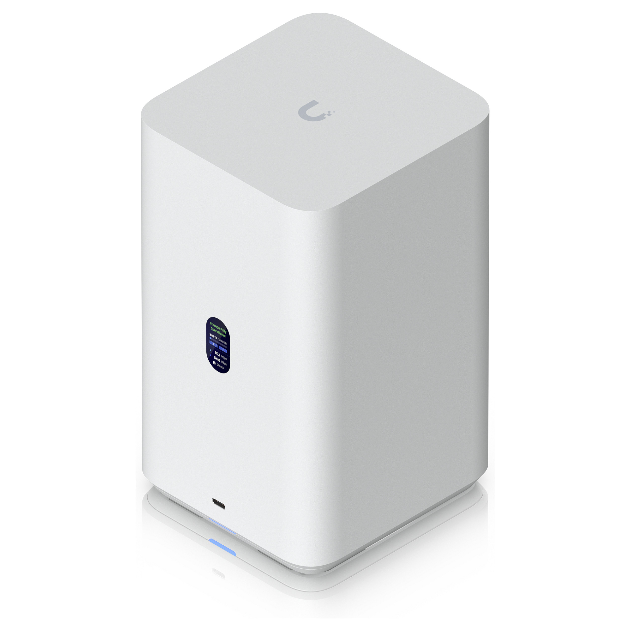 Ubiquiti UniFi UNAS-2-W – 2-Bay NAS, 2x SATA HDD, RAID 1, 2.5GbE, USB-C, PoE++, UniFi Drive Private Cloud - 8
