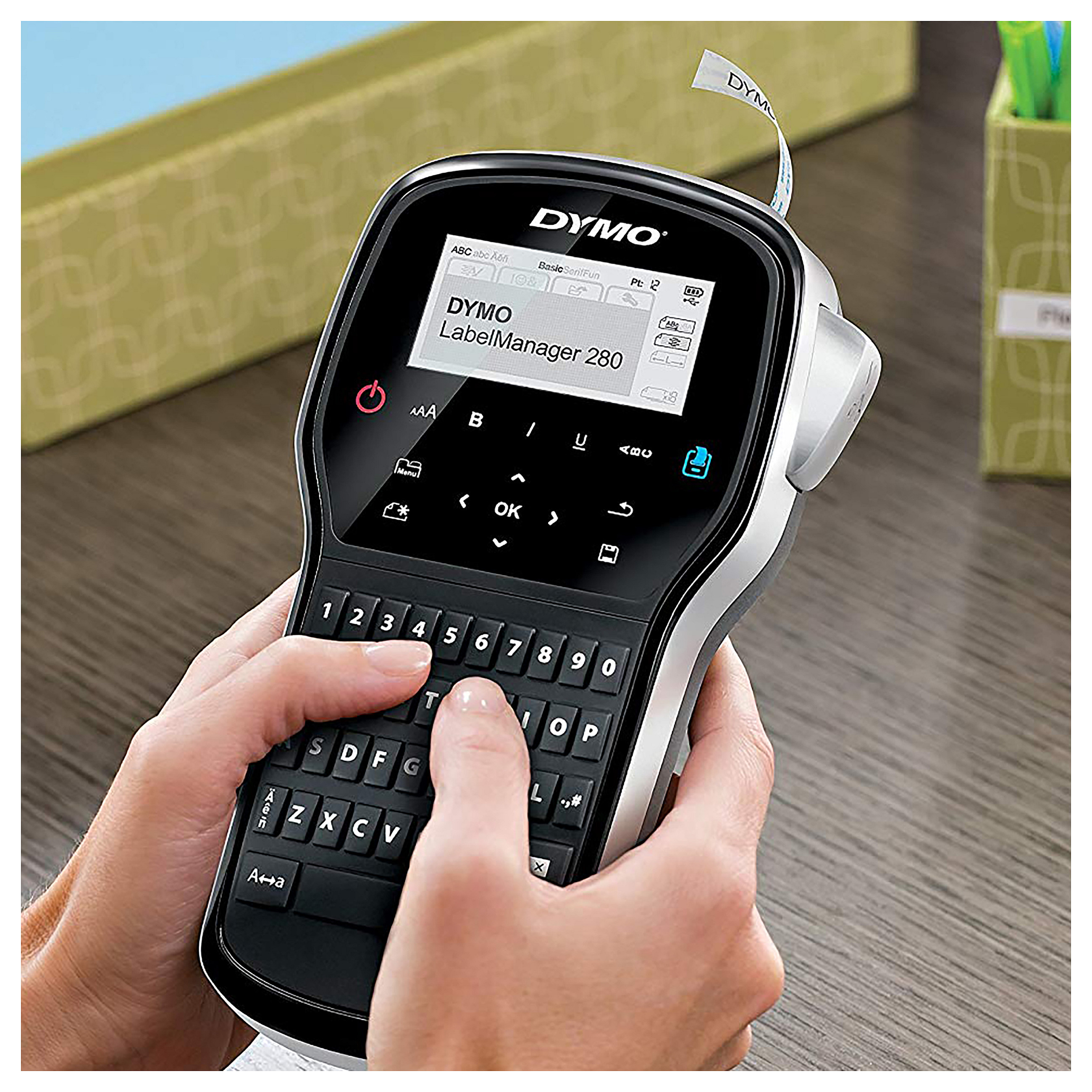 Printer Label DYMO LabelManager 280 QWZ / Thermal Transfer / 180 × 180 DPI / 15 mm/s - Zezë/Argjend - 6