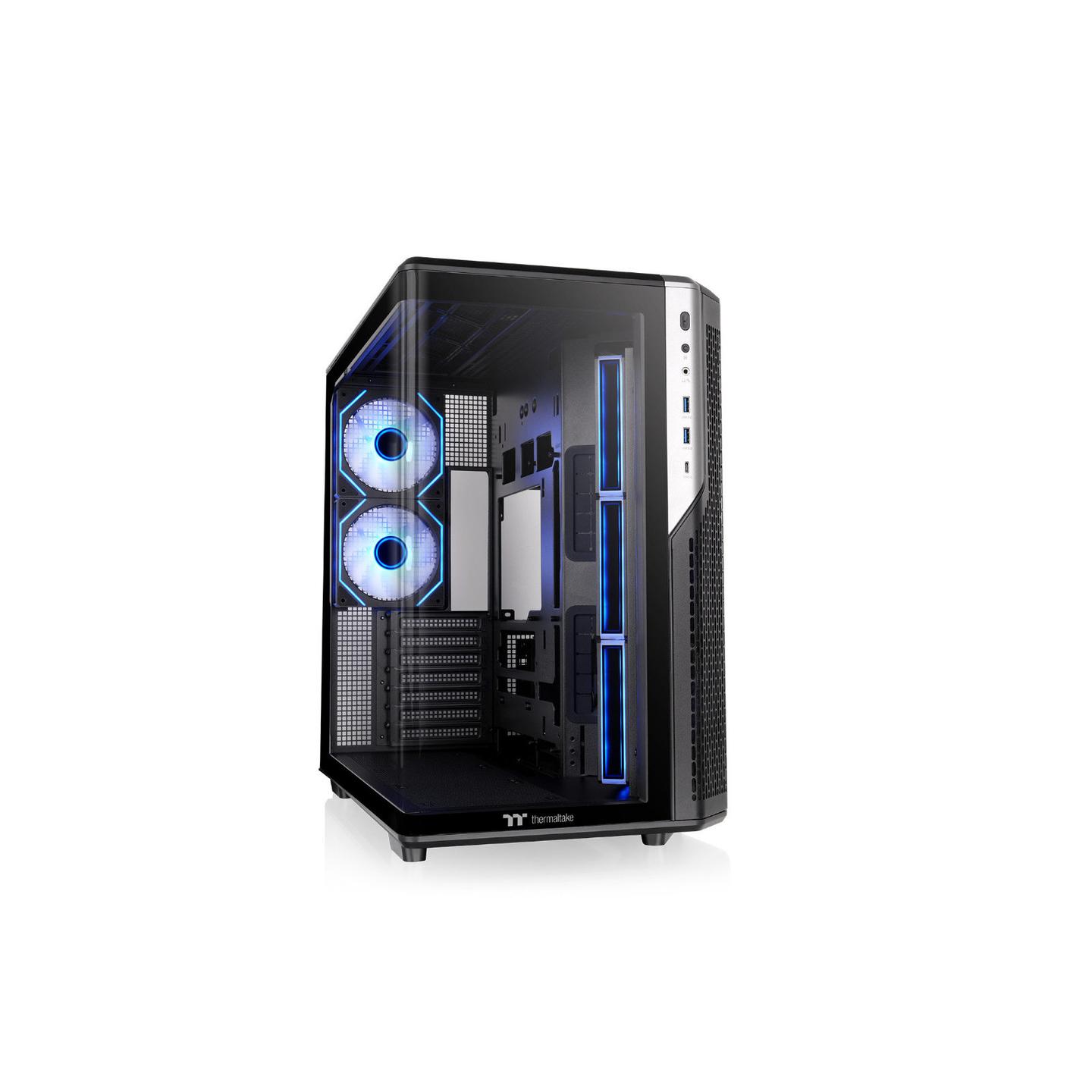 Kasë Thermaltake View 590 TG ARGB, Midi Tower, ATX, xham i temperuar i lakuar, 5x 120 mm ARGB - Zezë - 3
