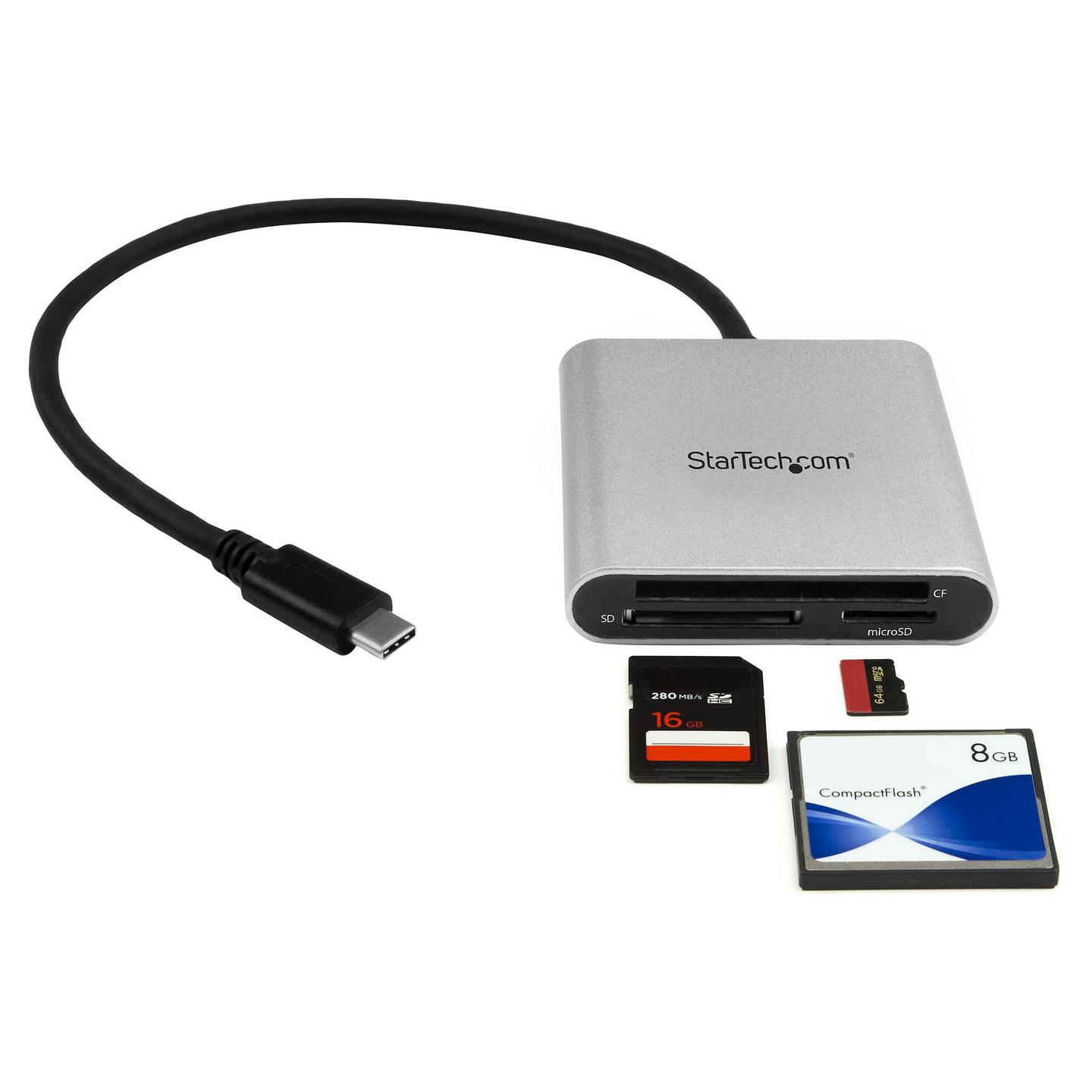 Lexues Kartelash StarTech.com FCREADU3C / SD / SDHC / SDXC / microSD / microSDHC / microSDXC / CF / MMC / USB 3.2 Gen 1 / USB-C / 5 Gbit/s - Zezë & Argjend - 4